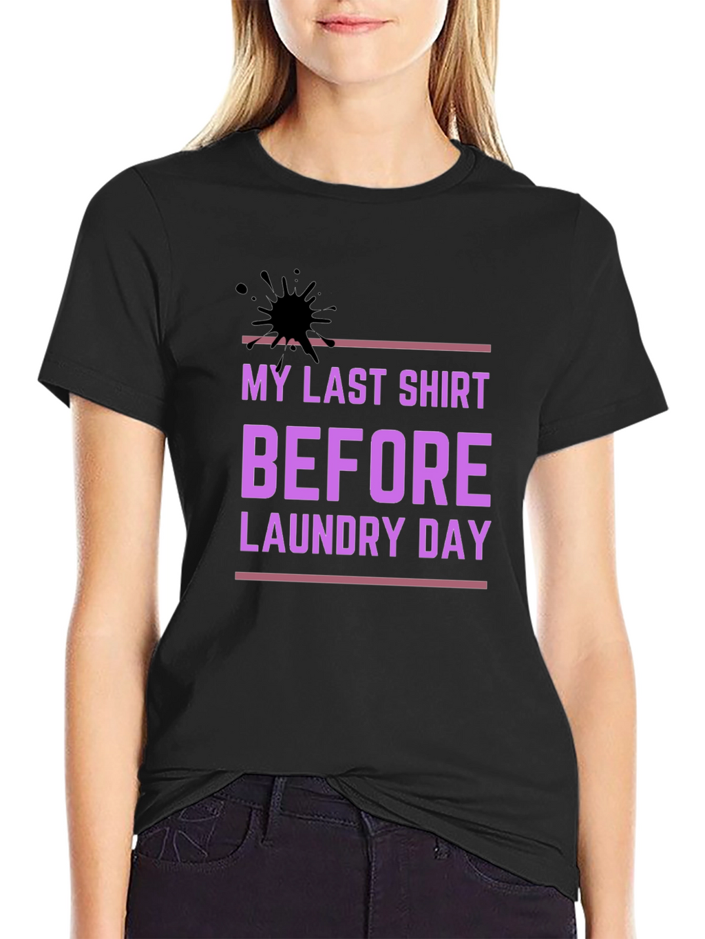 Funny Laundry Day T-Shirt - Stylish Black Cotton Tee