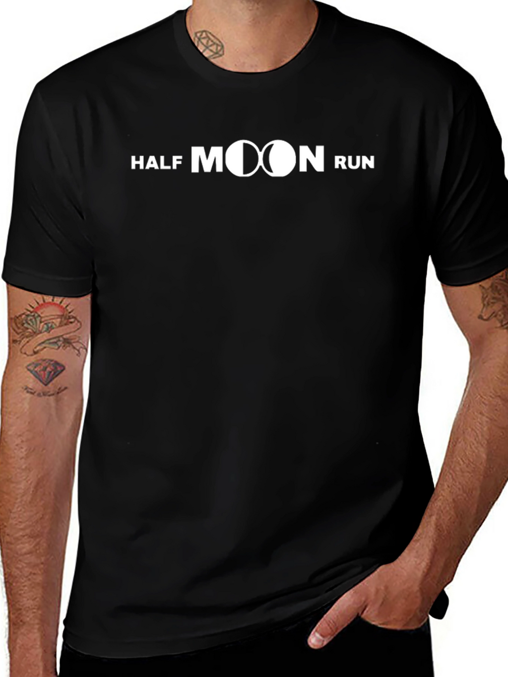 Half Moon Run Graphic T-Shirt - Black Cotton Blend