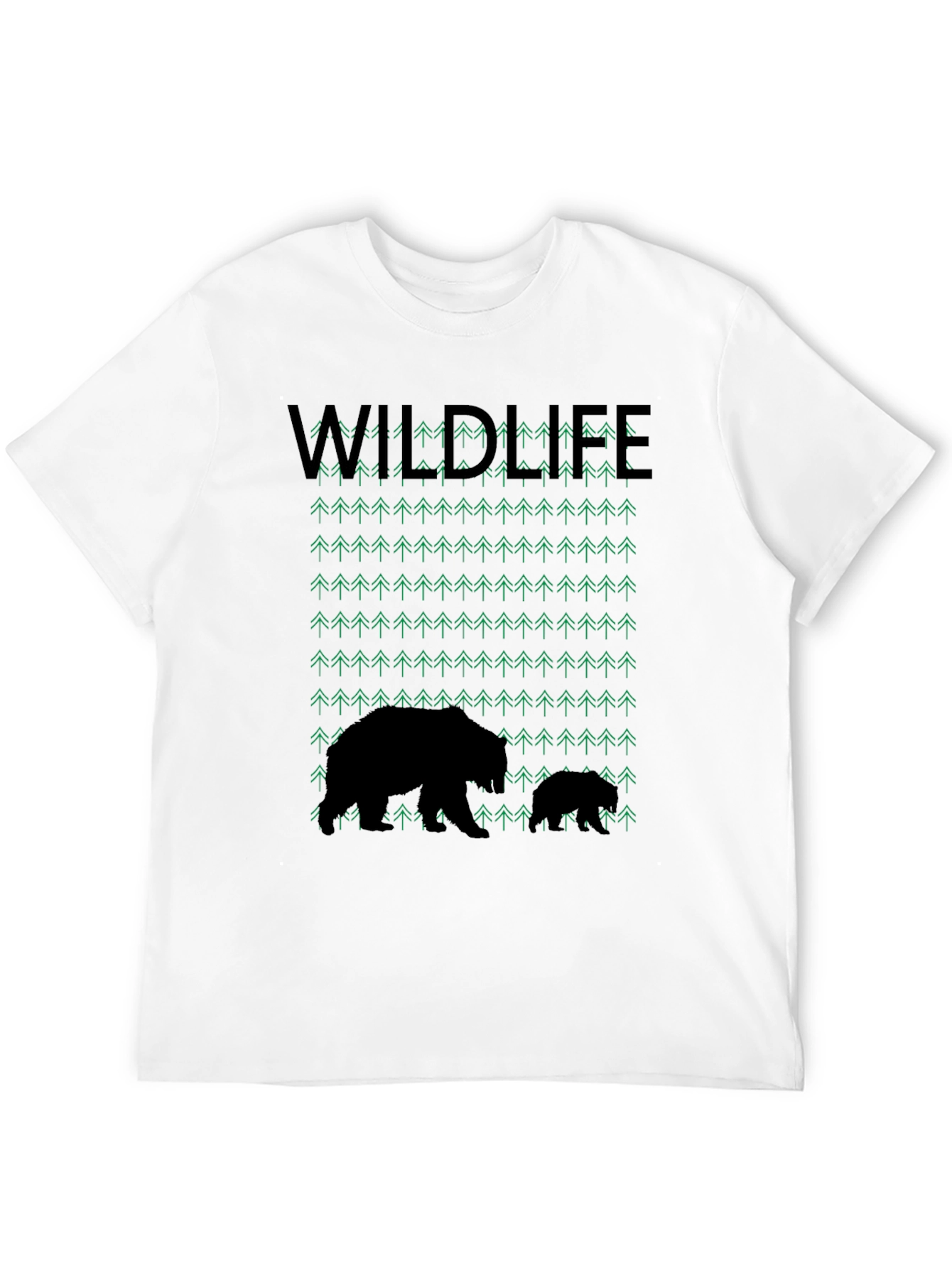 Wildlife Bear & Trees Graphic T-Shirt