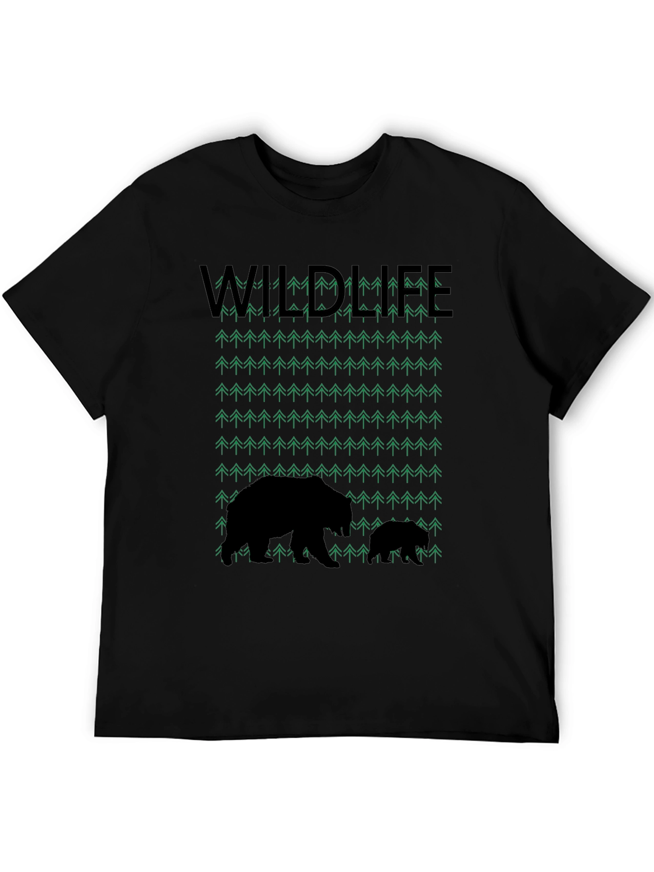 Wildlife Bear & Trees Graphic T-Shirt
