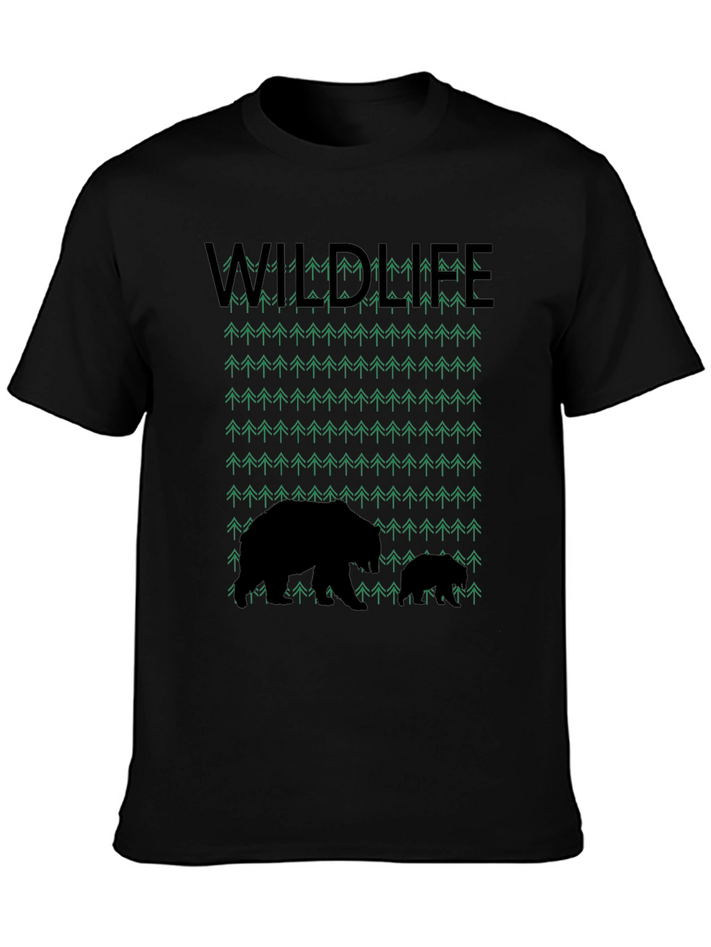 Wildlife Bear & Trees Graphic T-Shirt