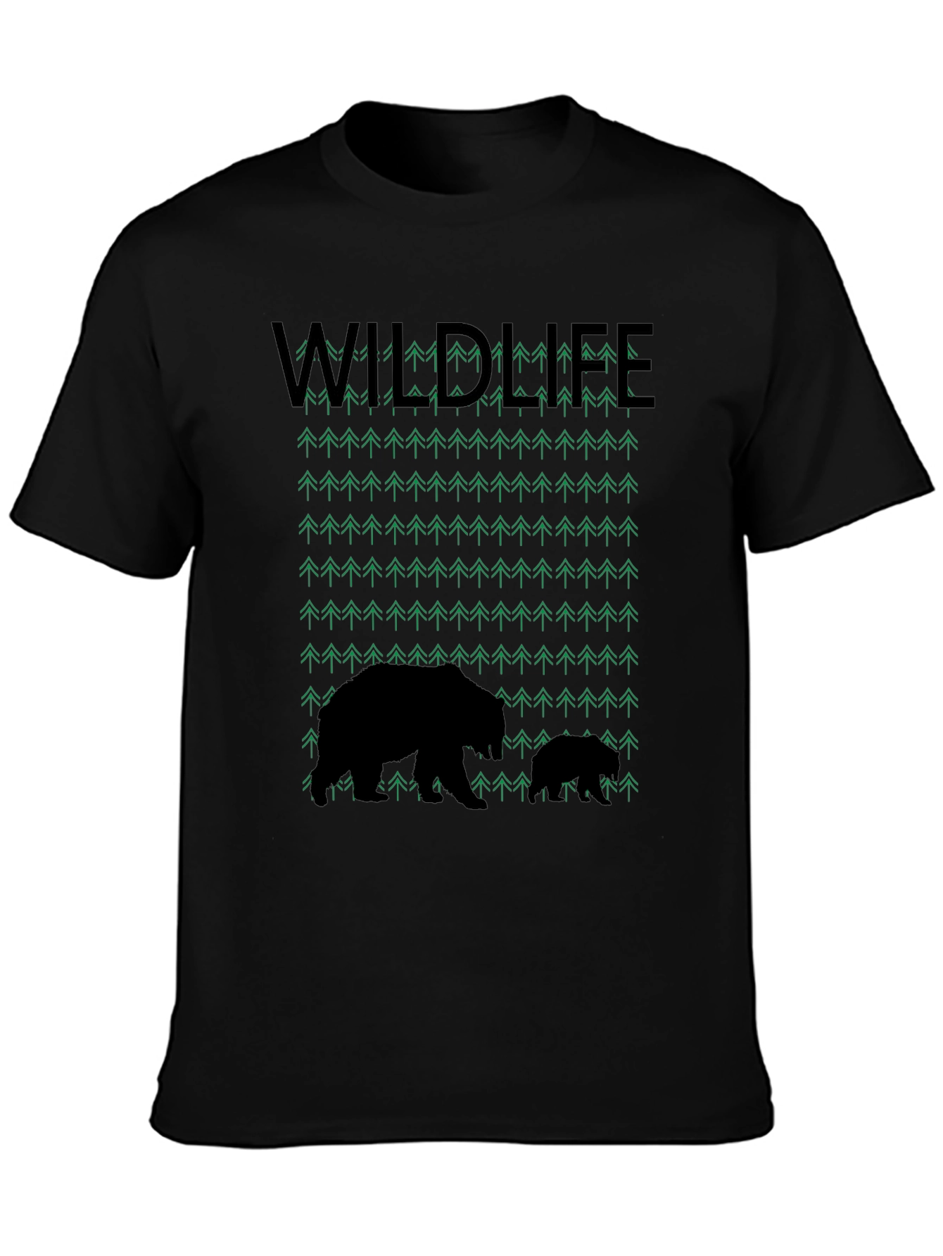 Wildlife Bear & Trees Graphic T-Shirt