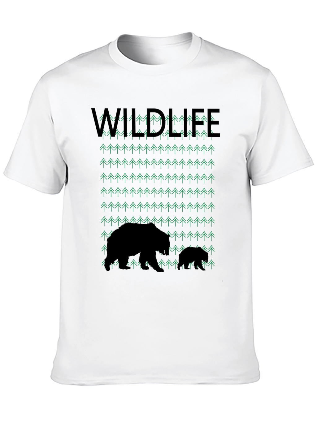 Wildlife Bear & Trees Graphic T-Shirt