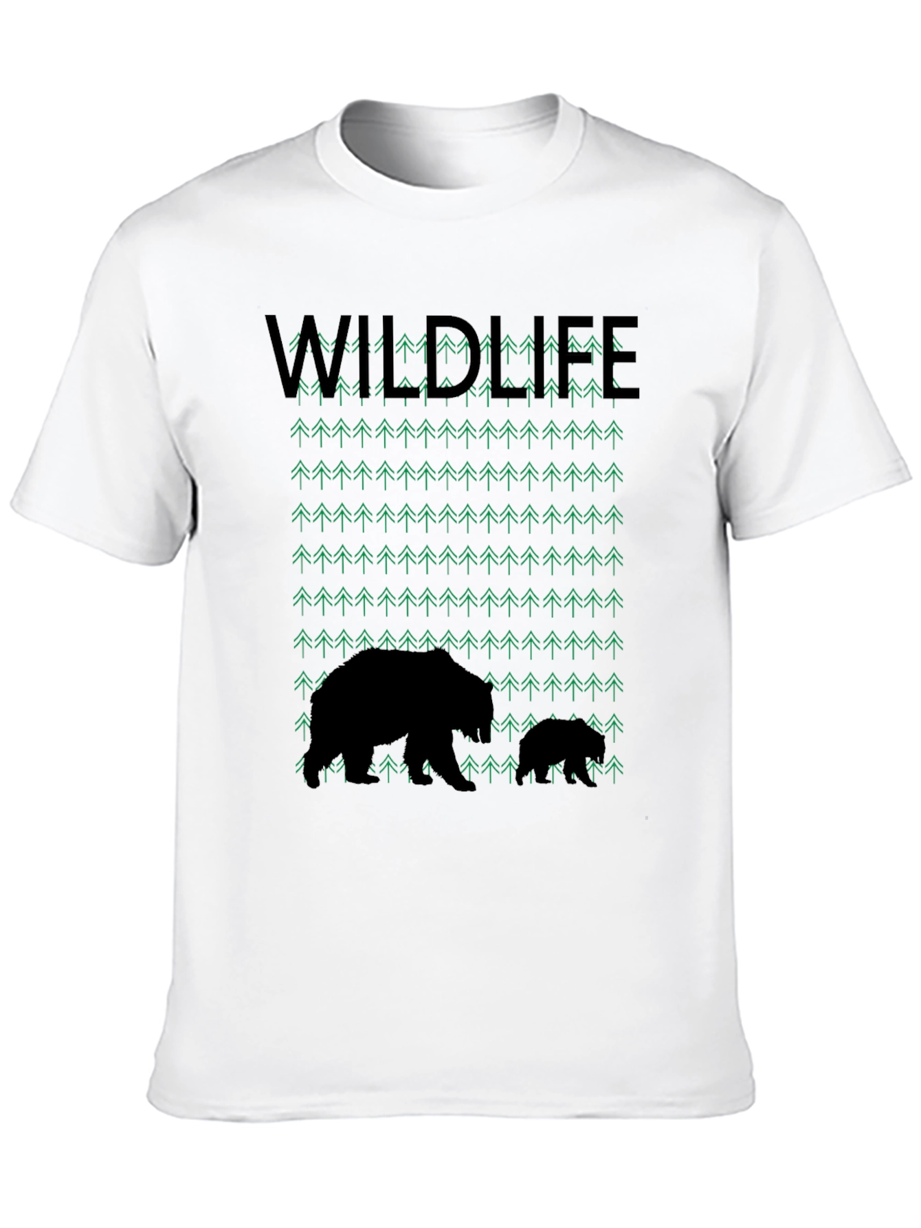 Wildlife Bear & Trees Graphic T-Shirt