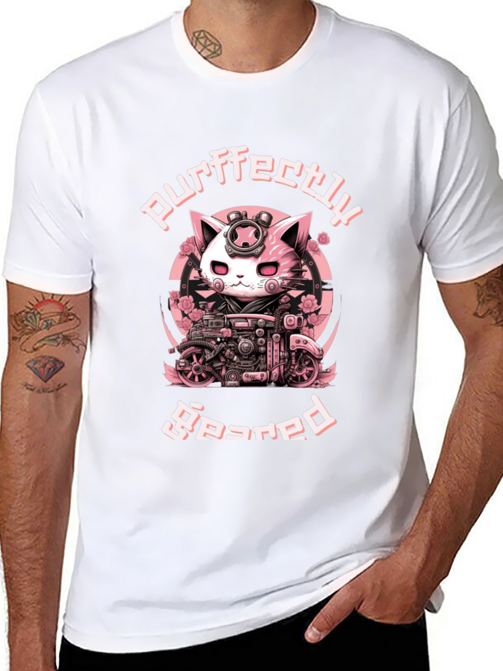 Purrfectly Geared Cat T-Shirt