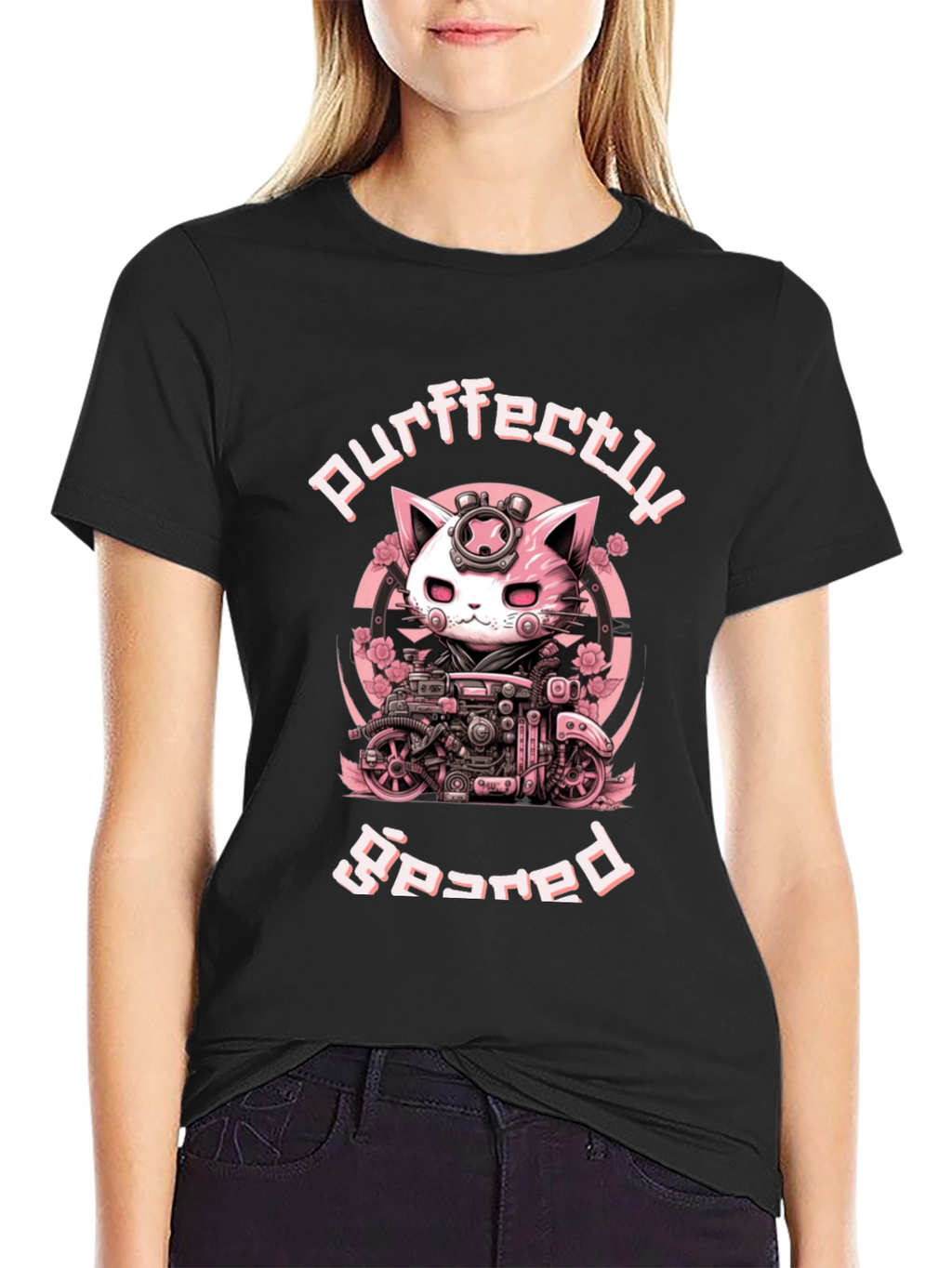 Purrfectly Geared Cat T-Shirt