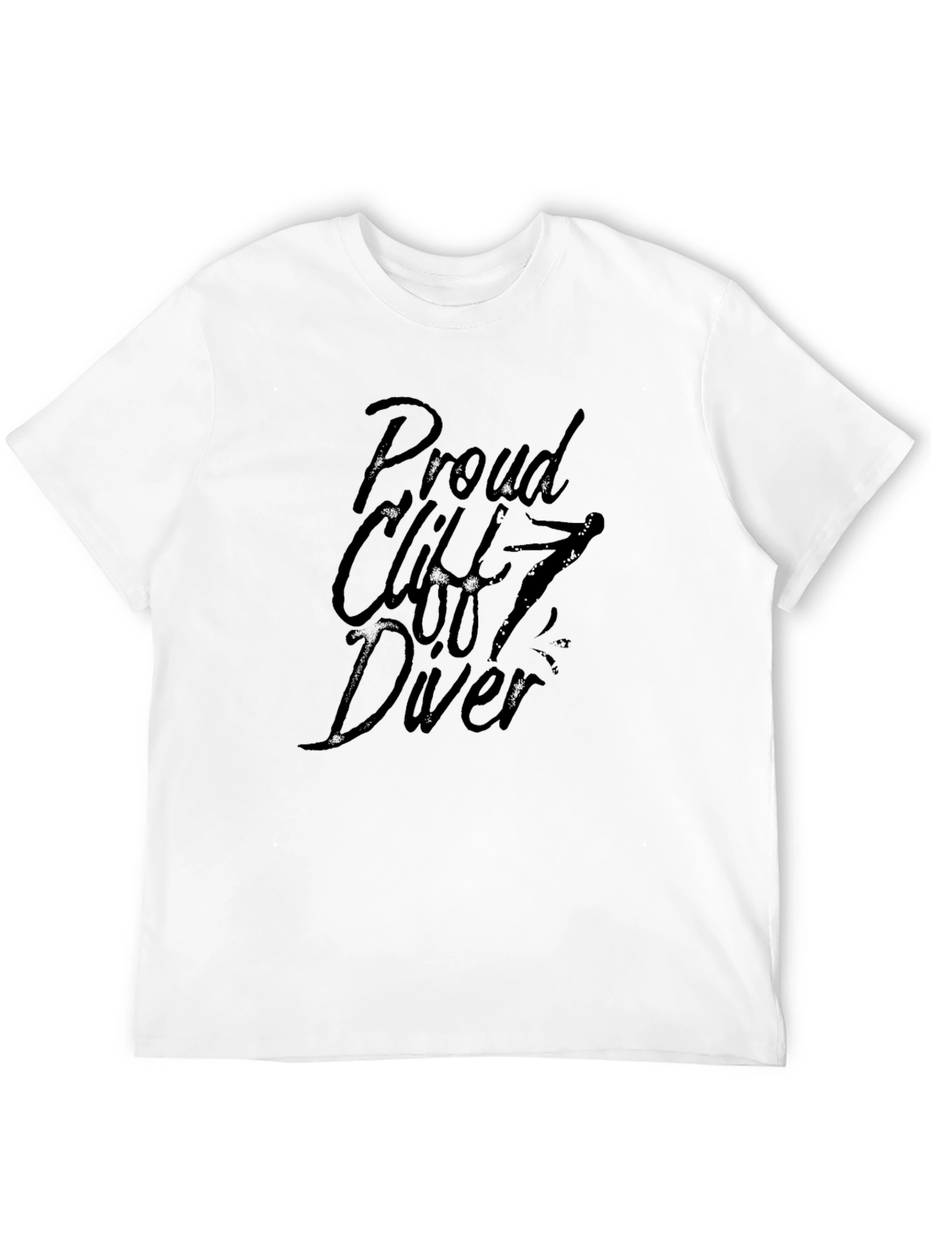 Proud Cliff Diver Graphic T-Shirt - Black