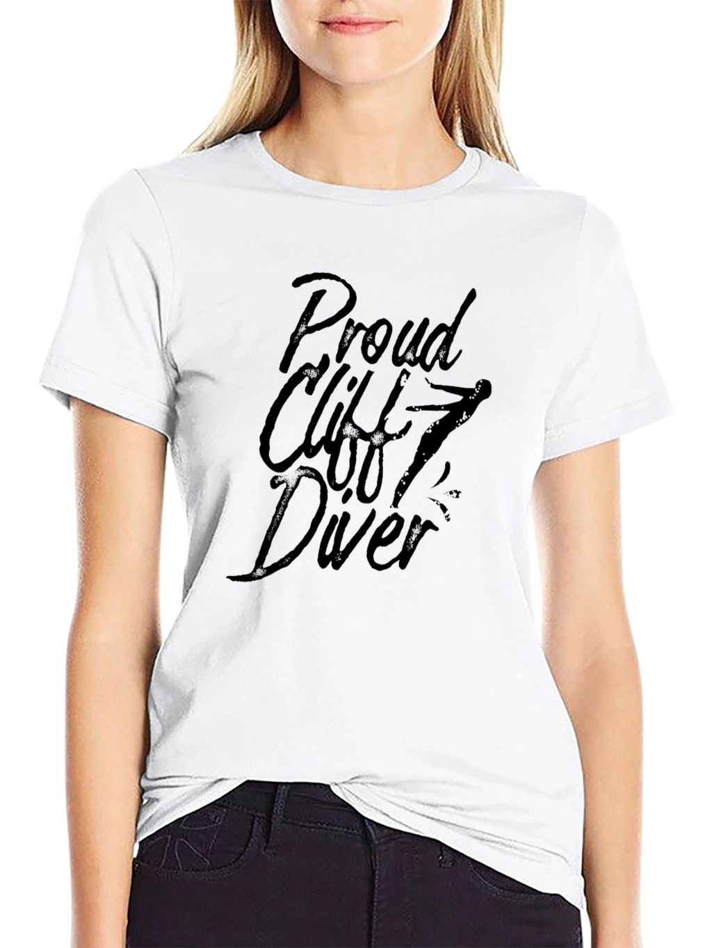 Proud Cliff Diver Graphic T-Shirt - Black