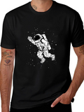 Astronaut Graphic Tee - Black Cotton T-Shirt