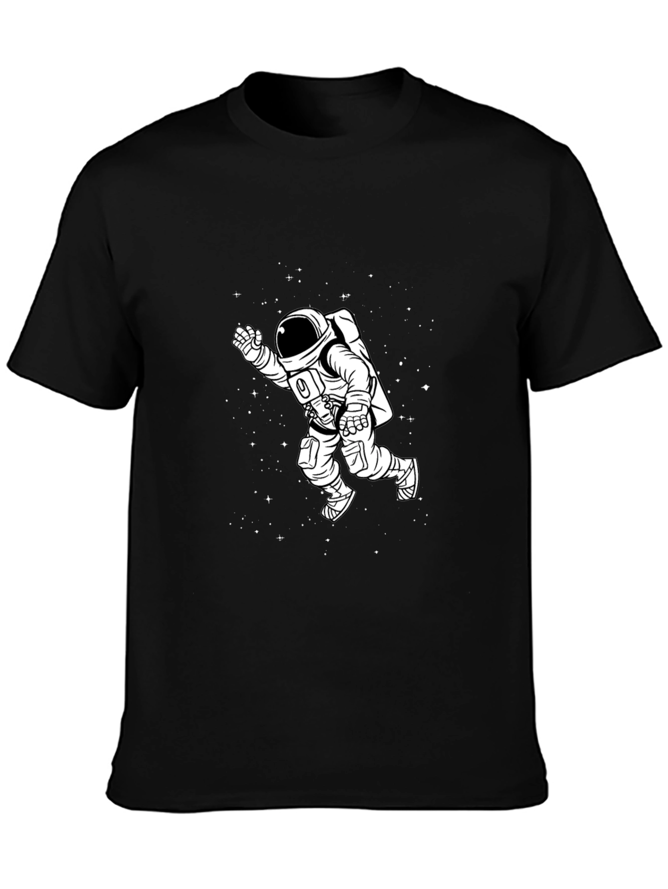 Astronaut Graphic Tee - Black Cotton T-Shirt