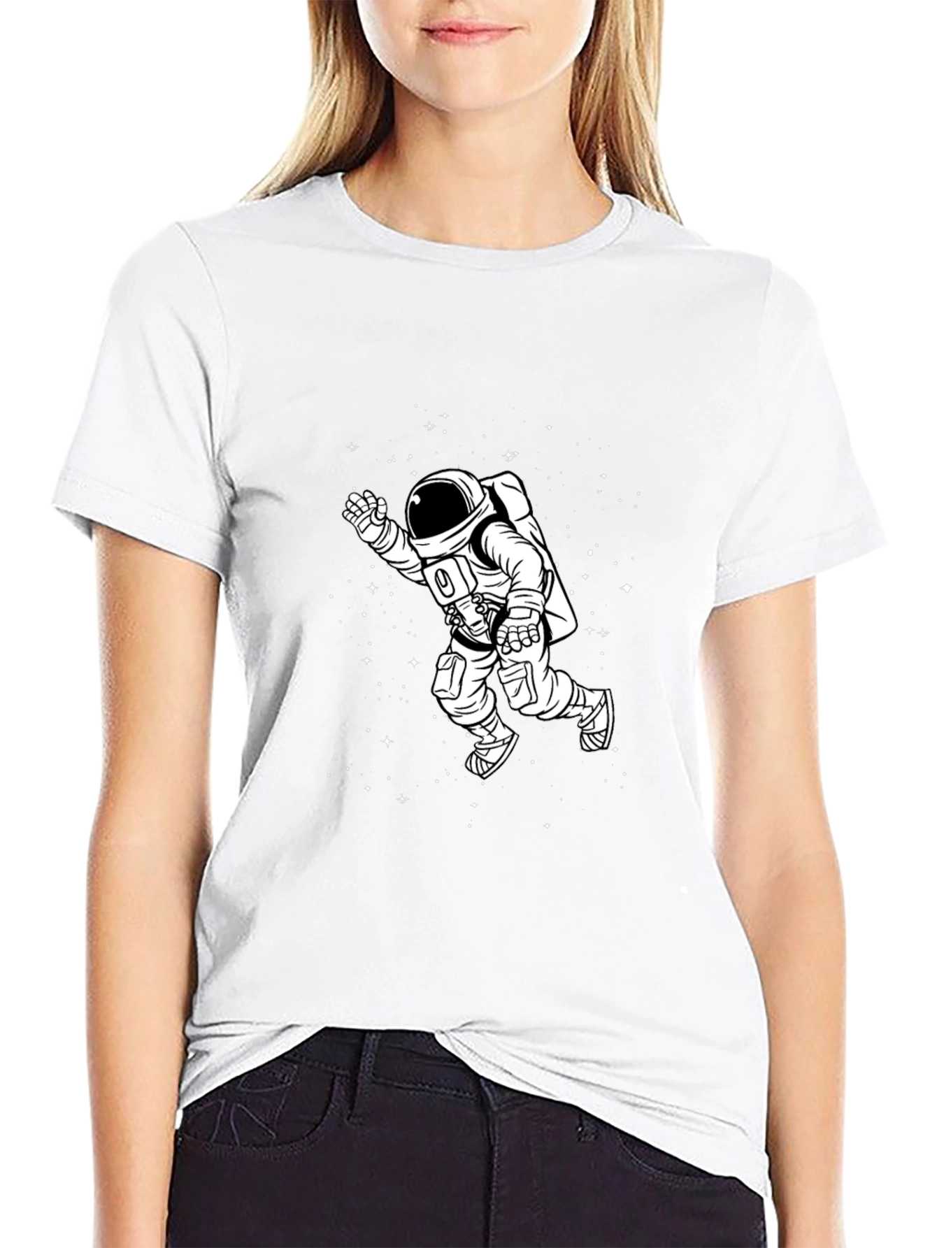 Astronaut Graphic Tee - Black Cotton T-Shirt