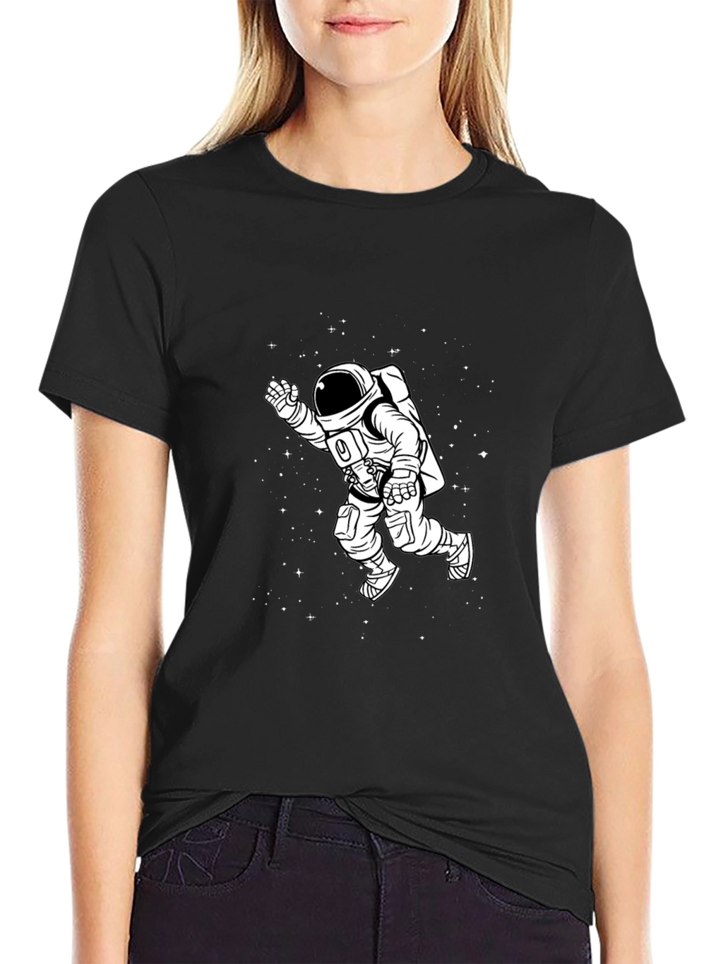 Astronaut Graphic Tee - Black Cotton T-Shirt