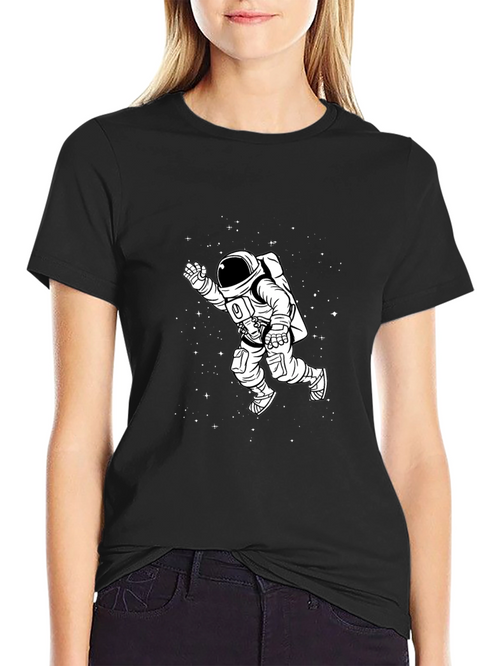 Astronaut Graphic Tee - Black Cotton T-Shirt