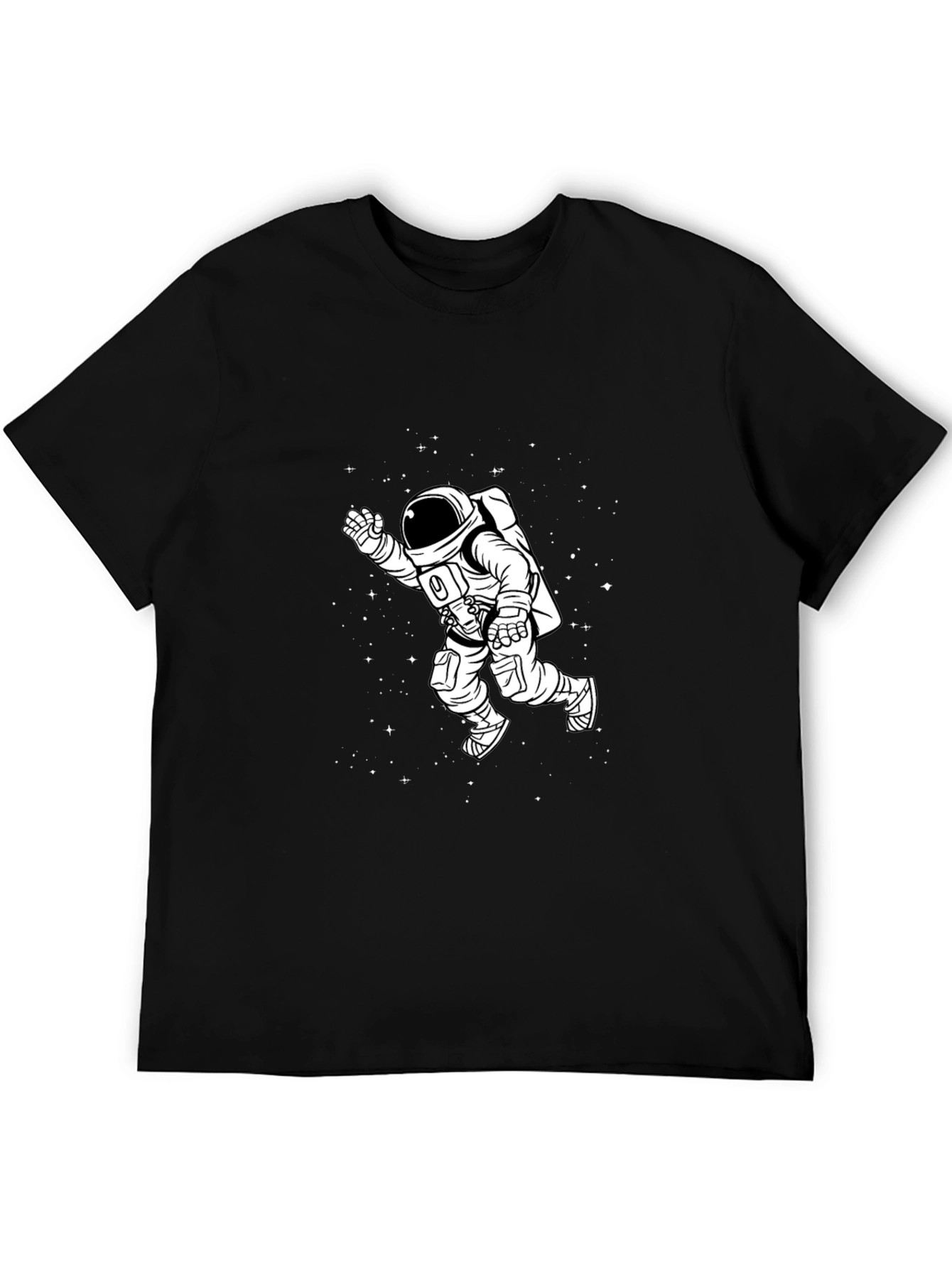 Astronaut Graphic Tee - Black Cotton T-Shirt