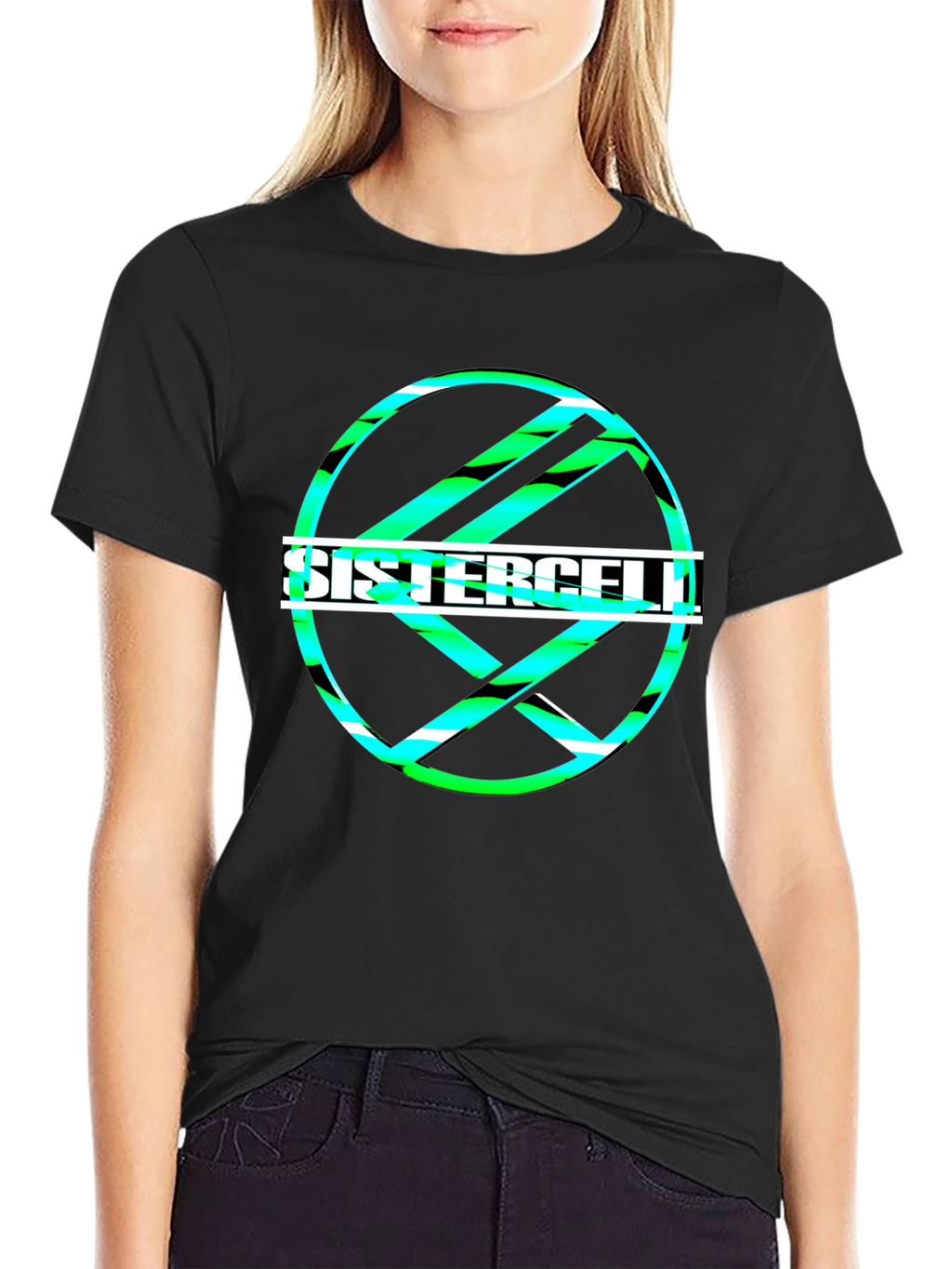 Sistercell Graphic Print Black T-Shirt