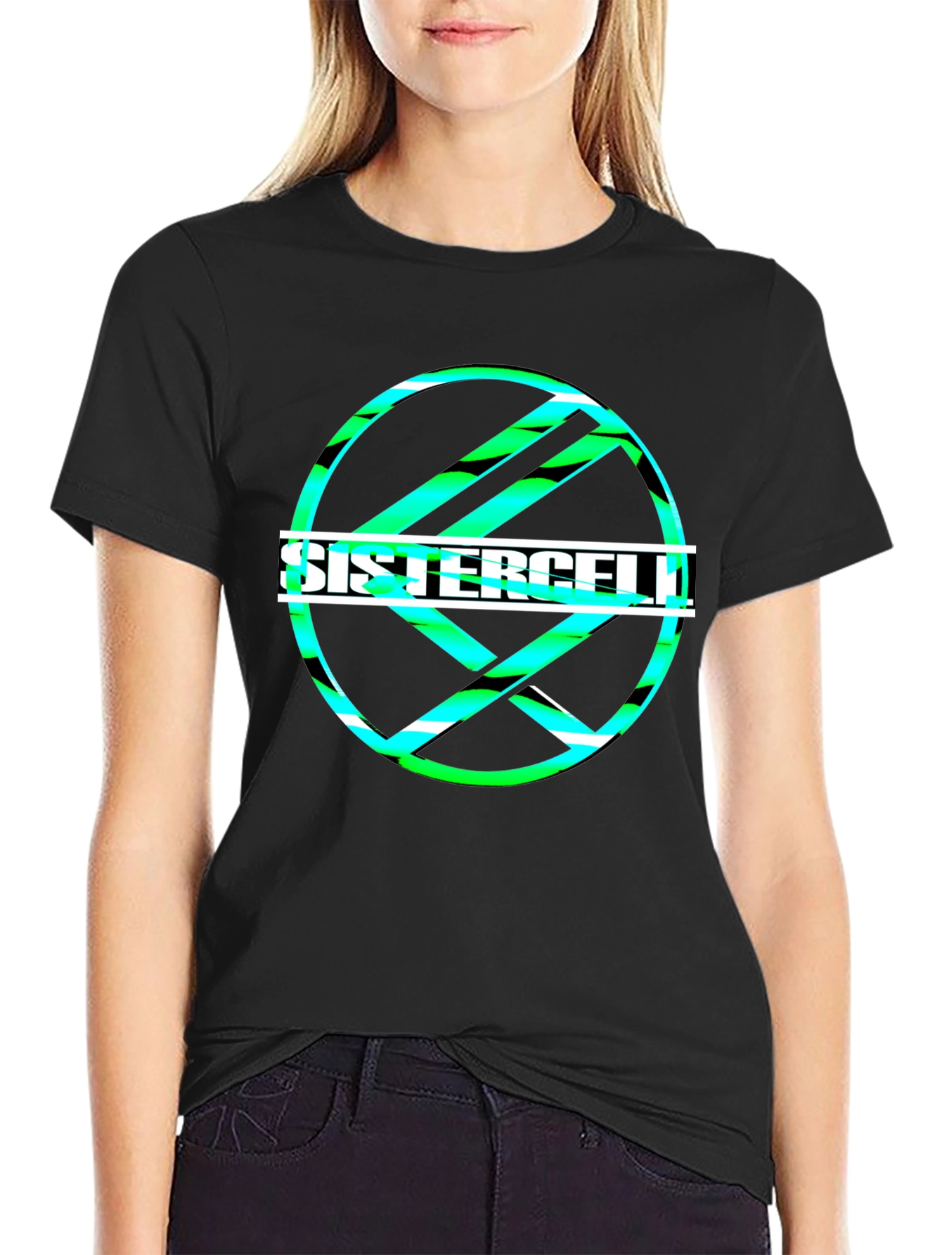Sistercell Graphic Print Black T-Shirt