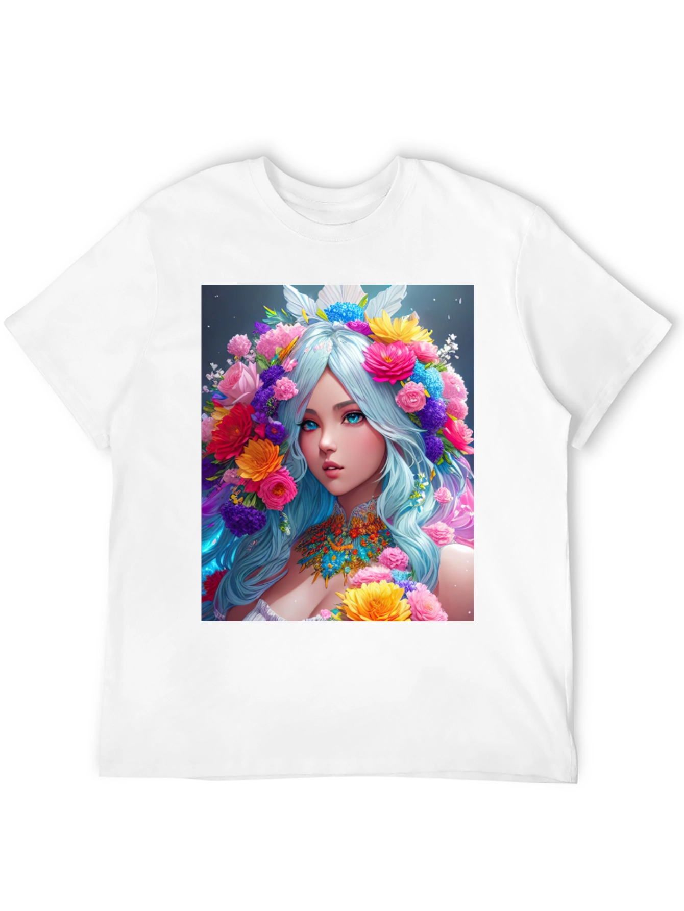 Floral Goddess Graphic Black T-Shirt