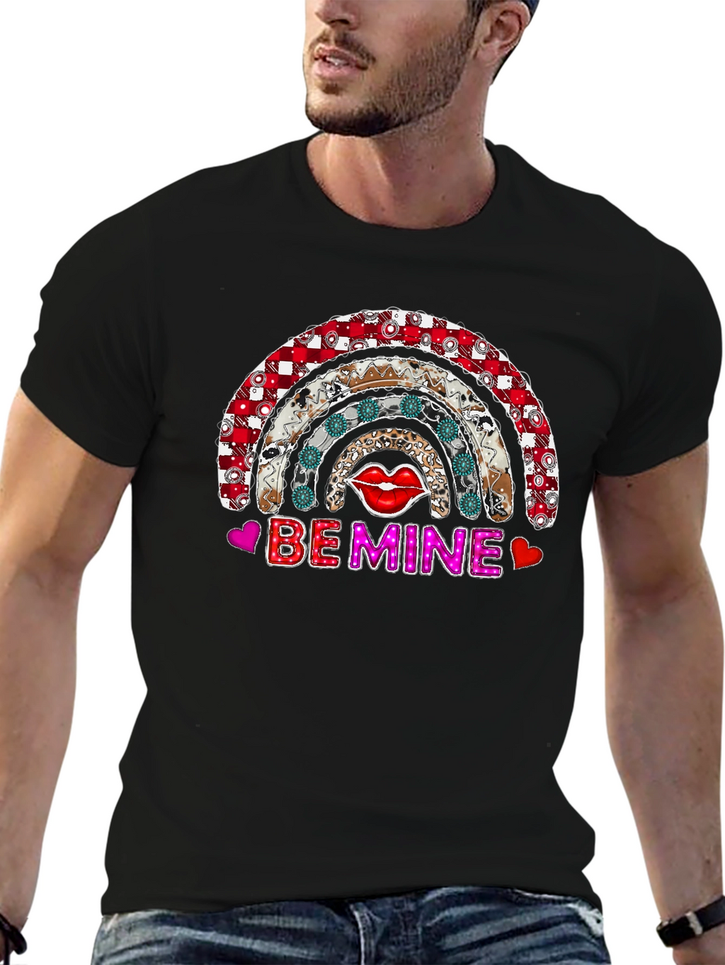 Be Mine Rainbow Graphic Tee - Valentines Day Shirt