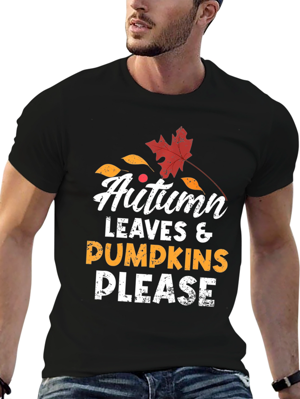 Autumn Leaves & Pumpkins Please T-Shirt