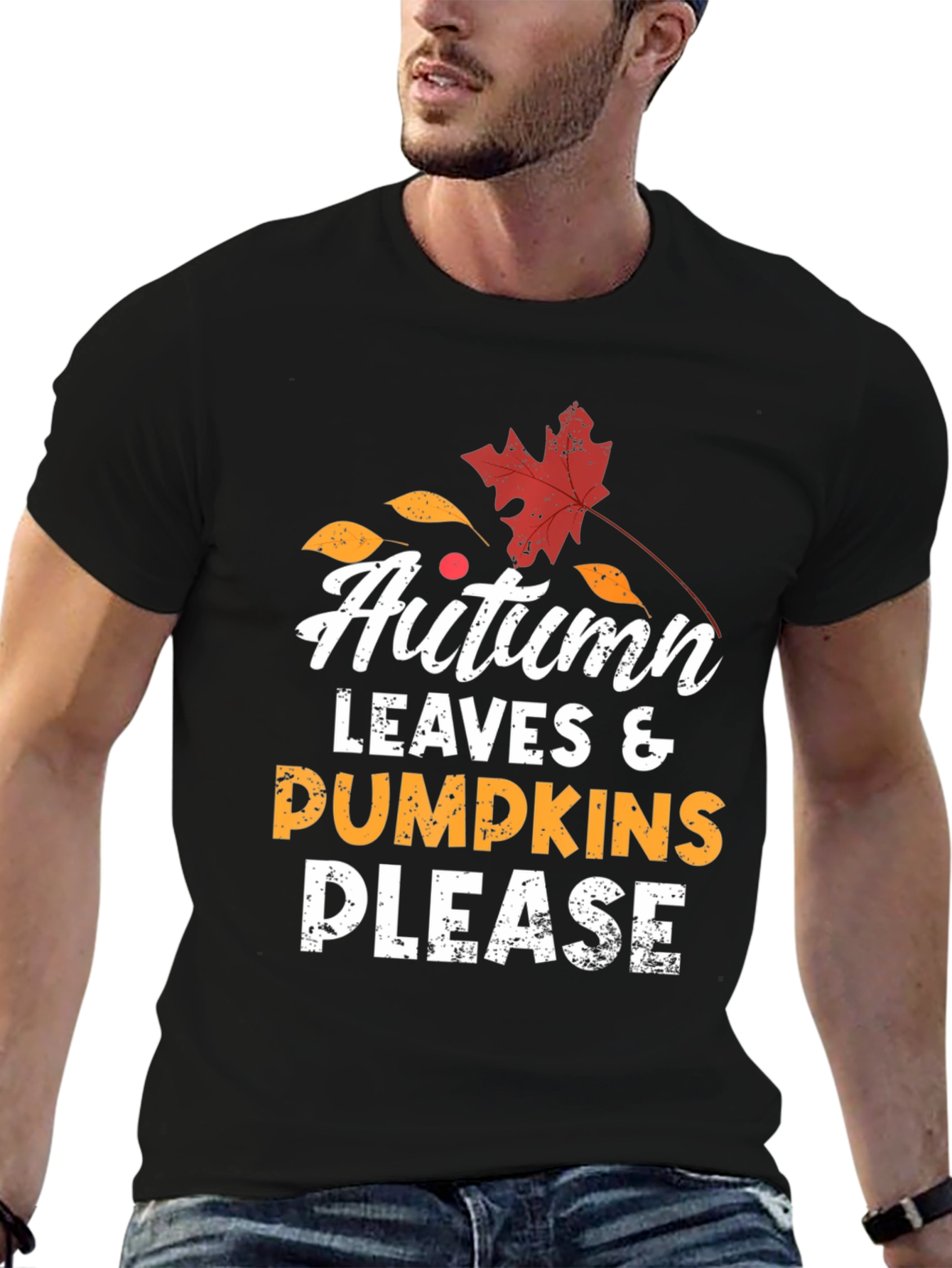 Autumn Leaves & Pumpkins Please T-Shirt