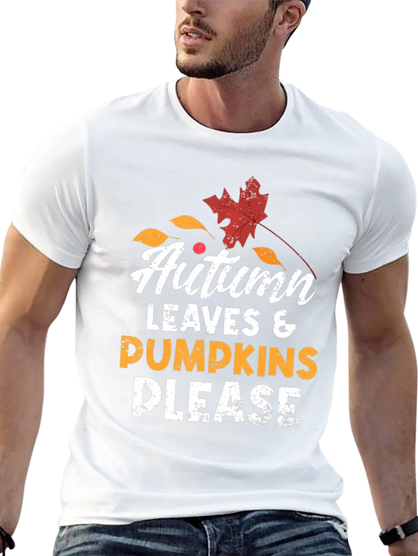 Autumn Leaves & Pumpkins Please T-Shirt