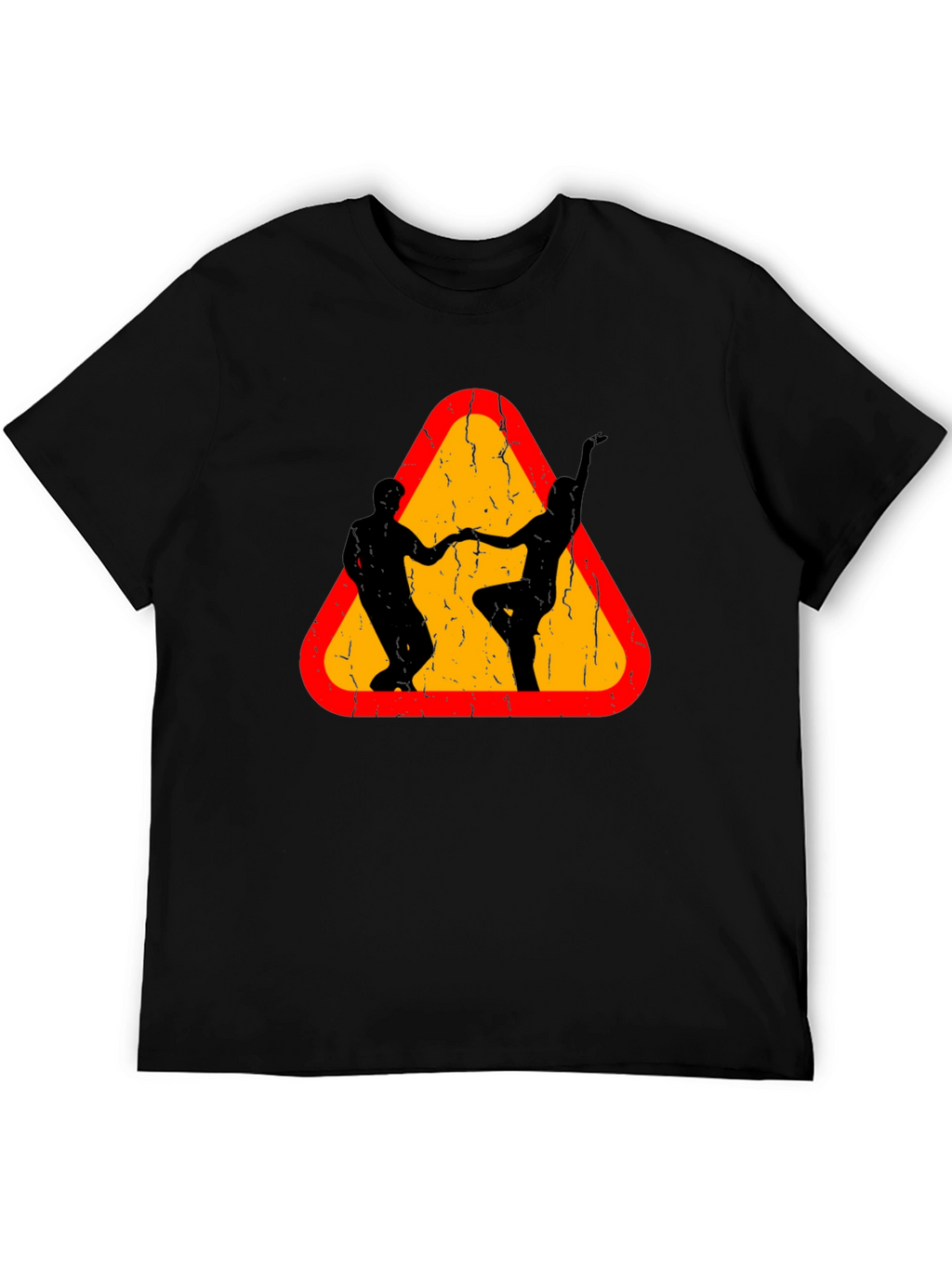 Dancing Duo T-Shirt - Caution Sign Style