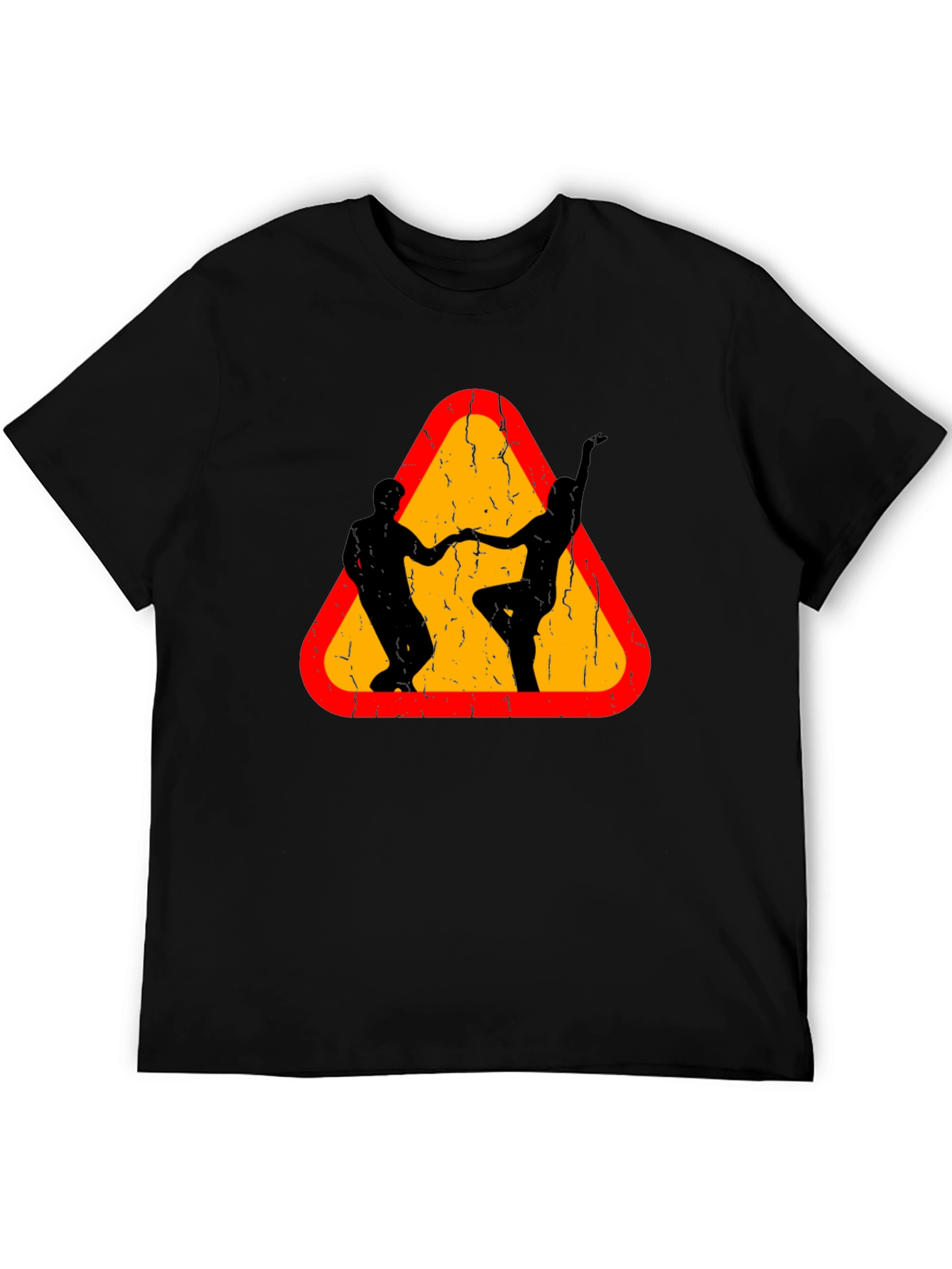 Dancing Duo T-Shirt - Caution Sign Style