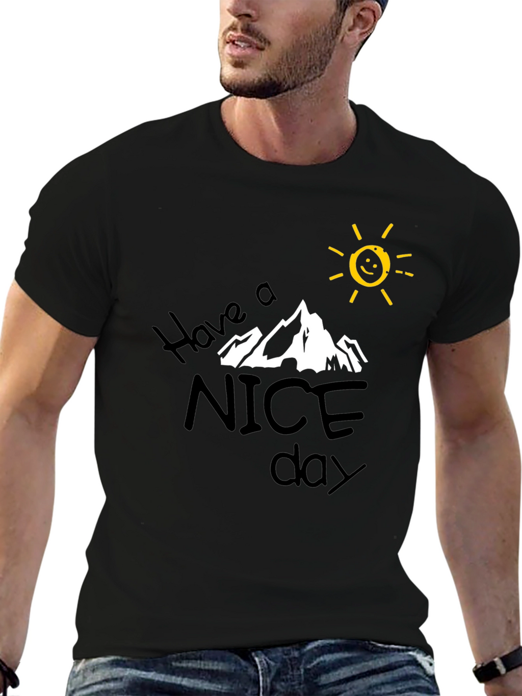 Have A Nice Day Graphic Tee - Black