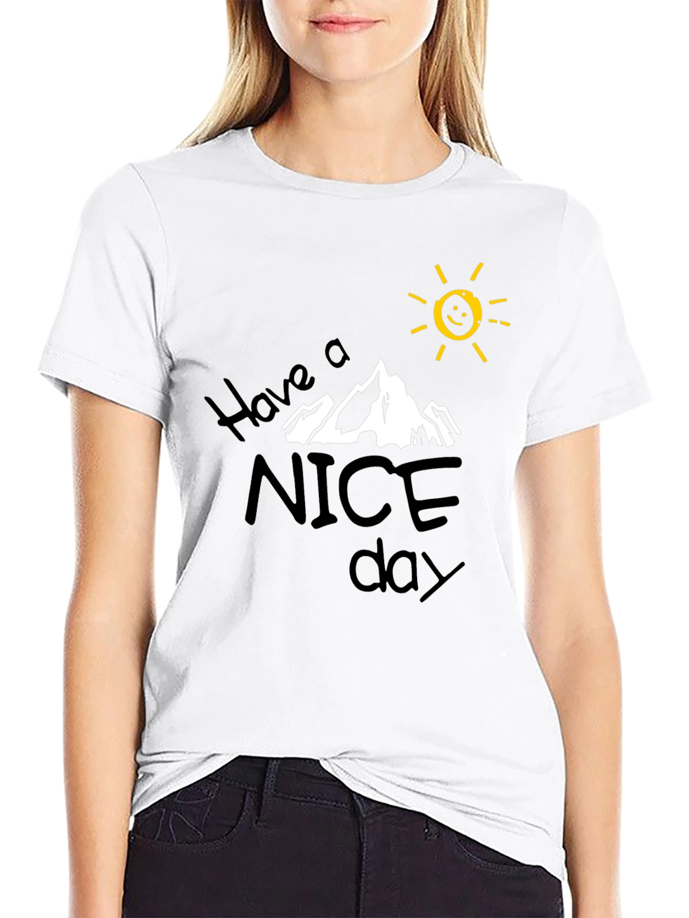 Have A Nice Day Graphic Tee - Black