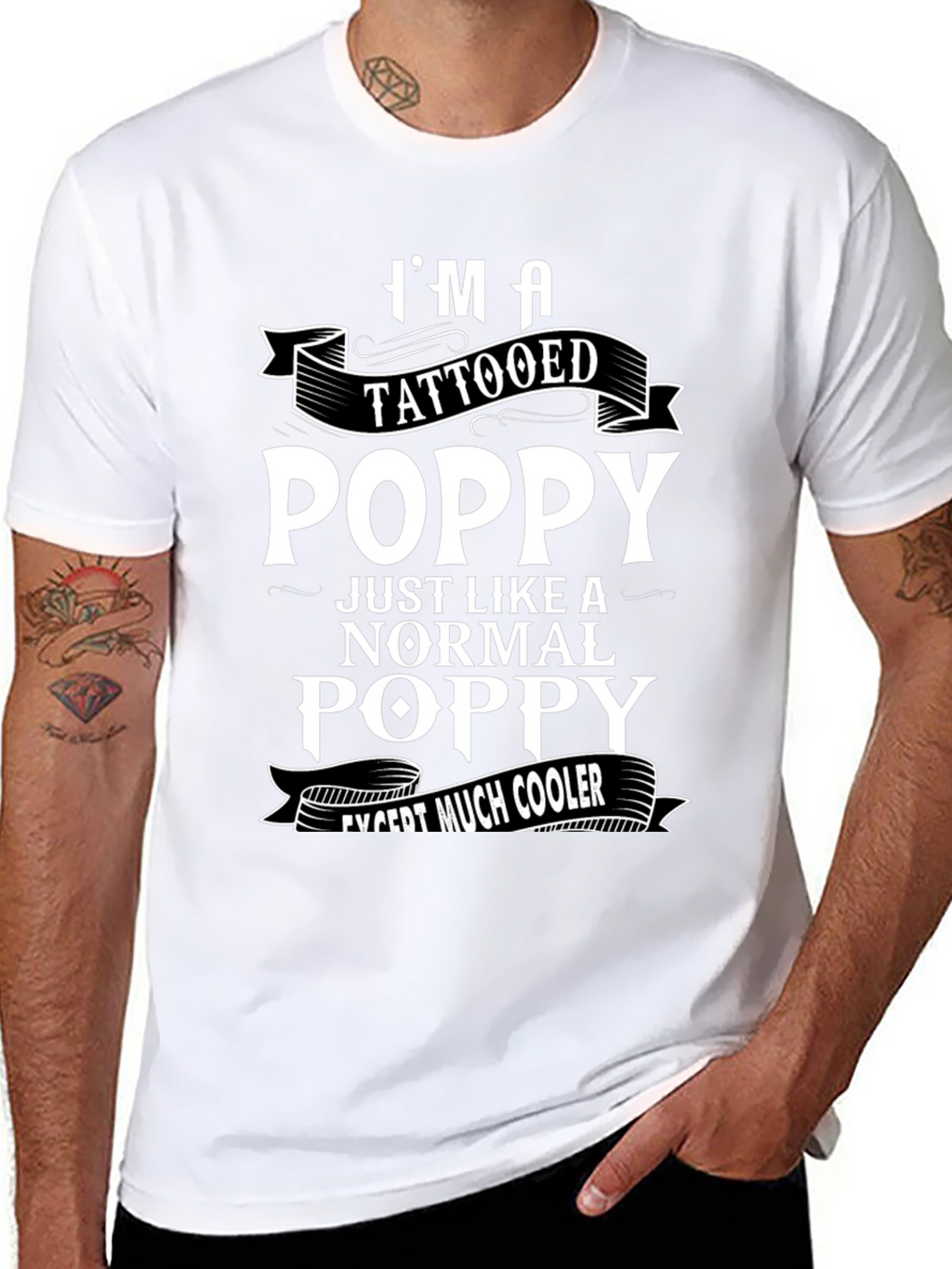 Tattooed Poppy T-Shirt: Cool Grandfather Gift