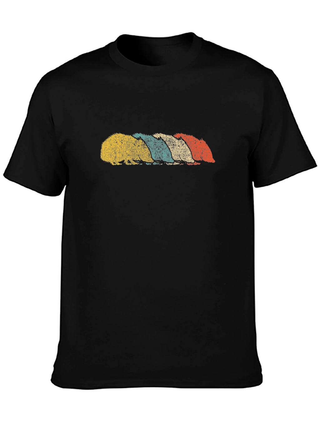 Retro Hedgehog T-Shirt - Black Cotton Tee