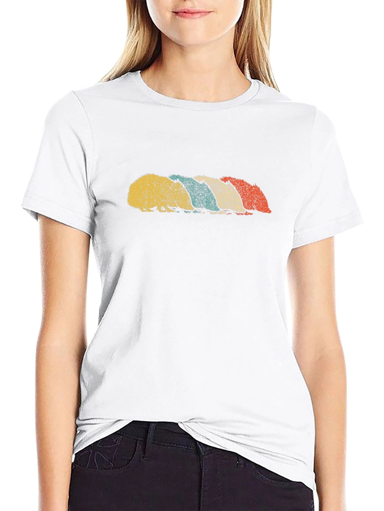 Retro Hedgehog T-Shirt - Black Cotton Tee