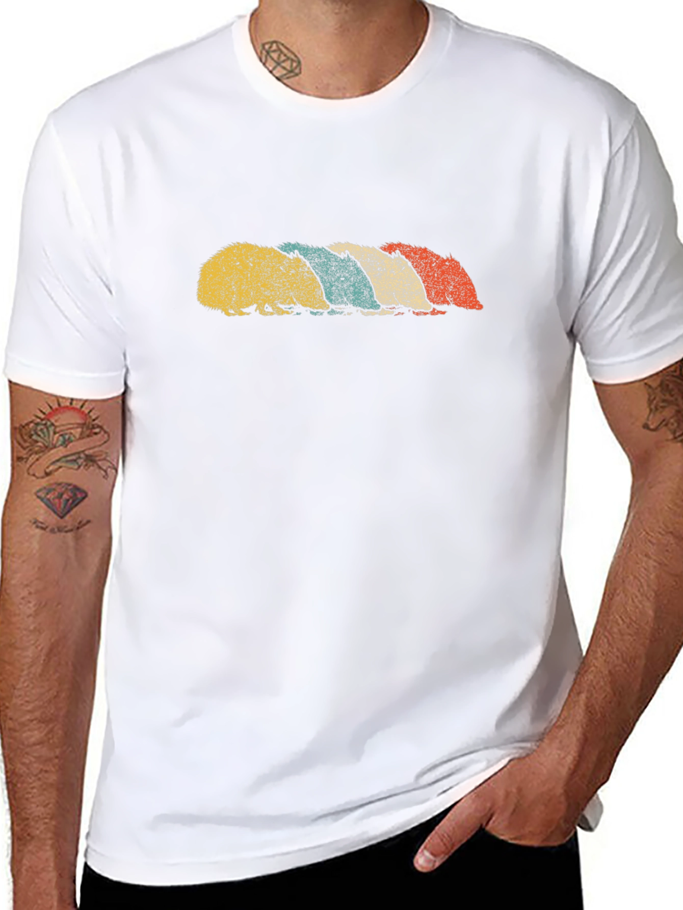 Retro Hedgehog T-Shirt - Black Cotton Tee