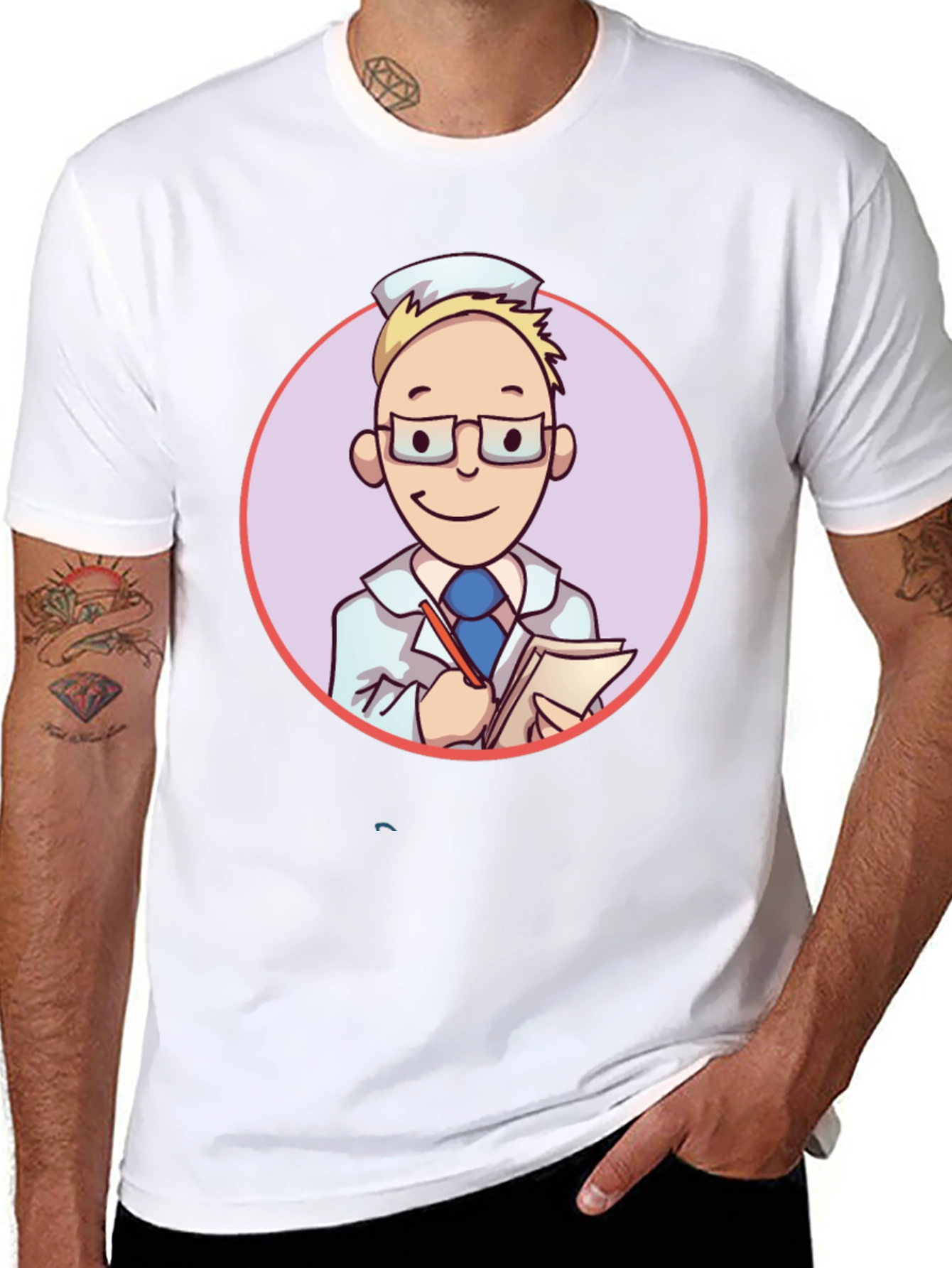 Cartoon Doctor Graphic Tee - Quirky Style