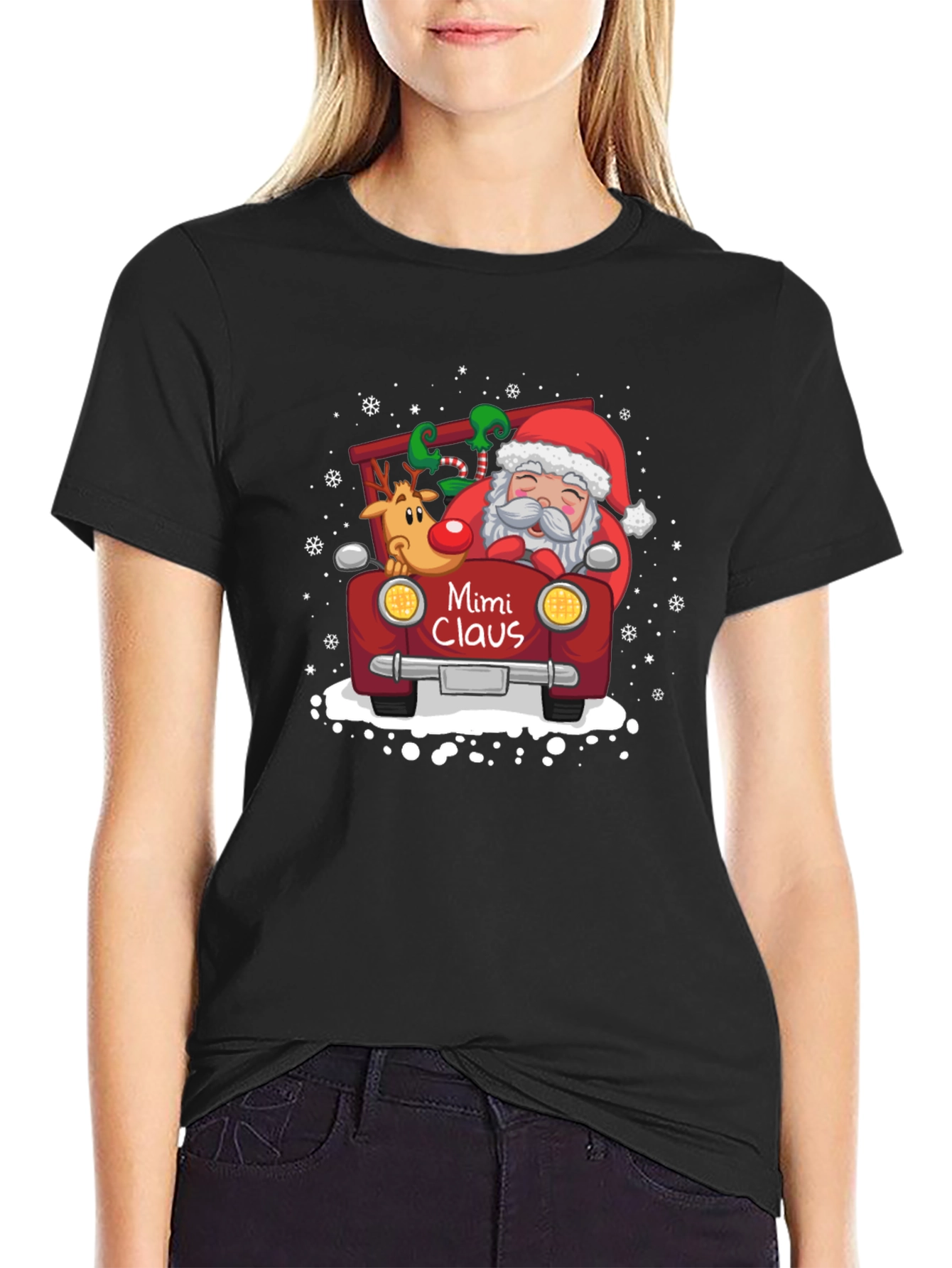 Mimi Claus Santa T-Shirt: Festive Holiday Wear