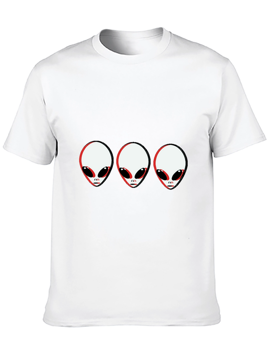 Alien Head Graphic Tee - Black Cotton T-Shirt