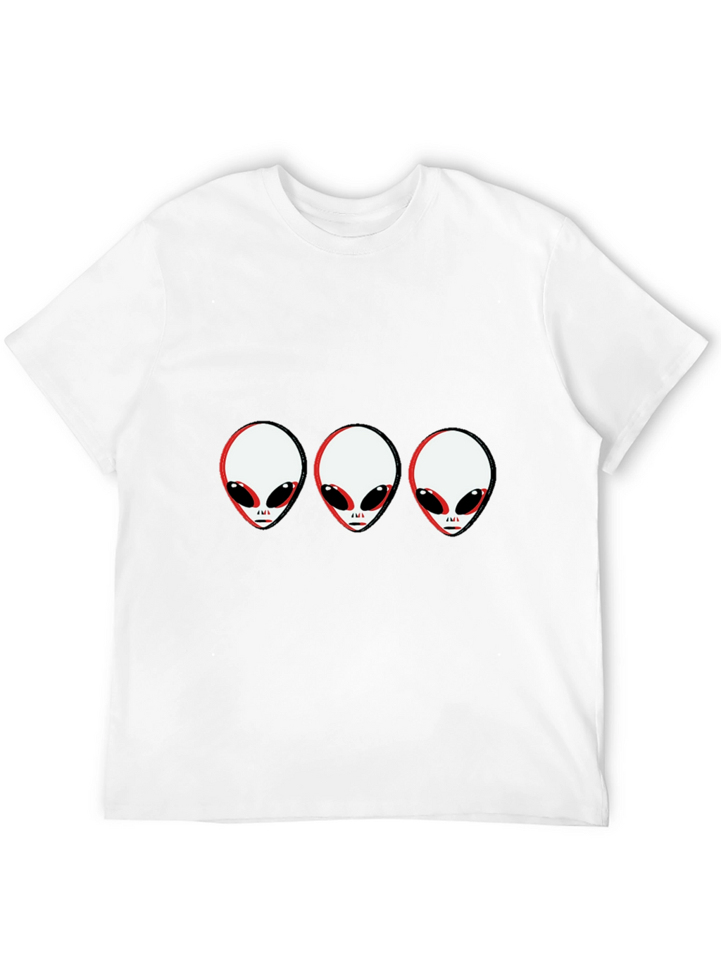 Alien Head Graphic Tee - Black Cotton T-Shirt