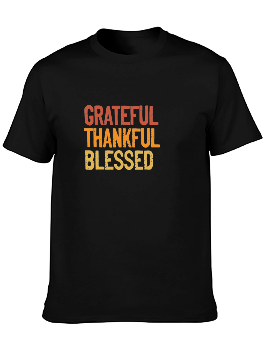 Grateful Thankful Blessed Graphic T-Shirt - Black