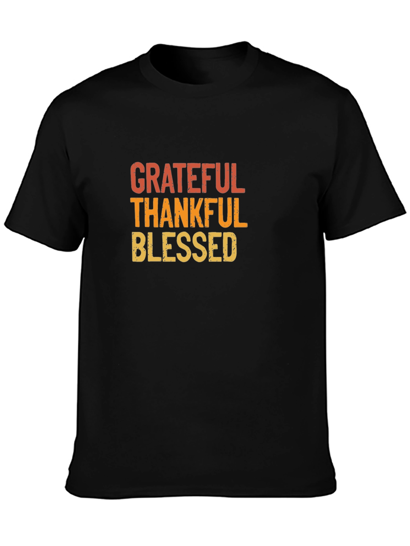 Grateful Thankful Blessed Graphic T-Shirt - Black