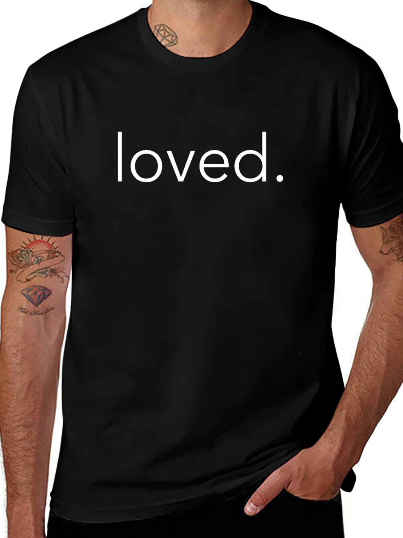 Loved Graphic Tee - Black Cotton Casual T-Shirt