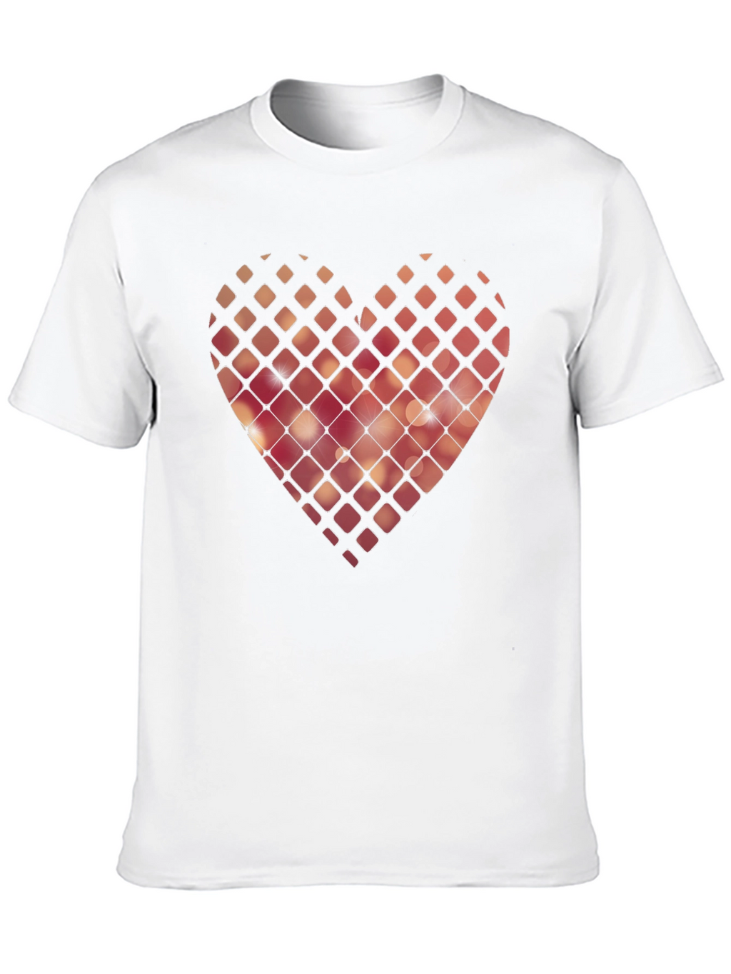 Geometric Heart Graphic Black T-Shirt
