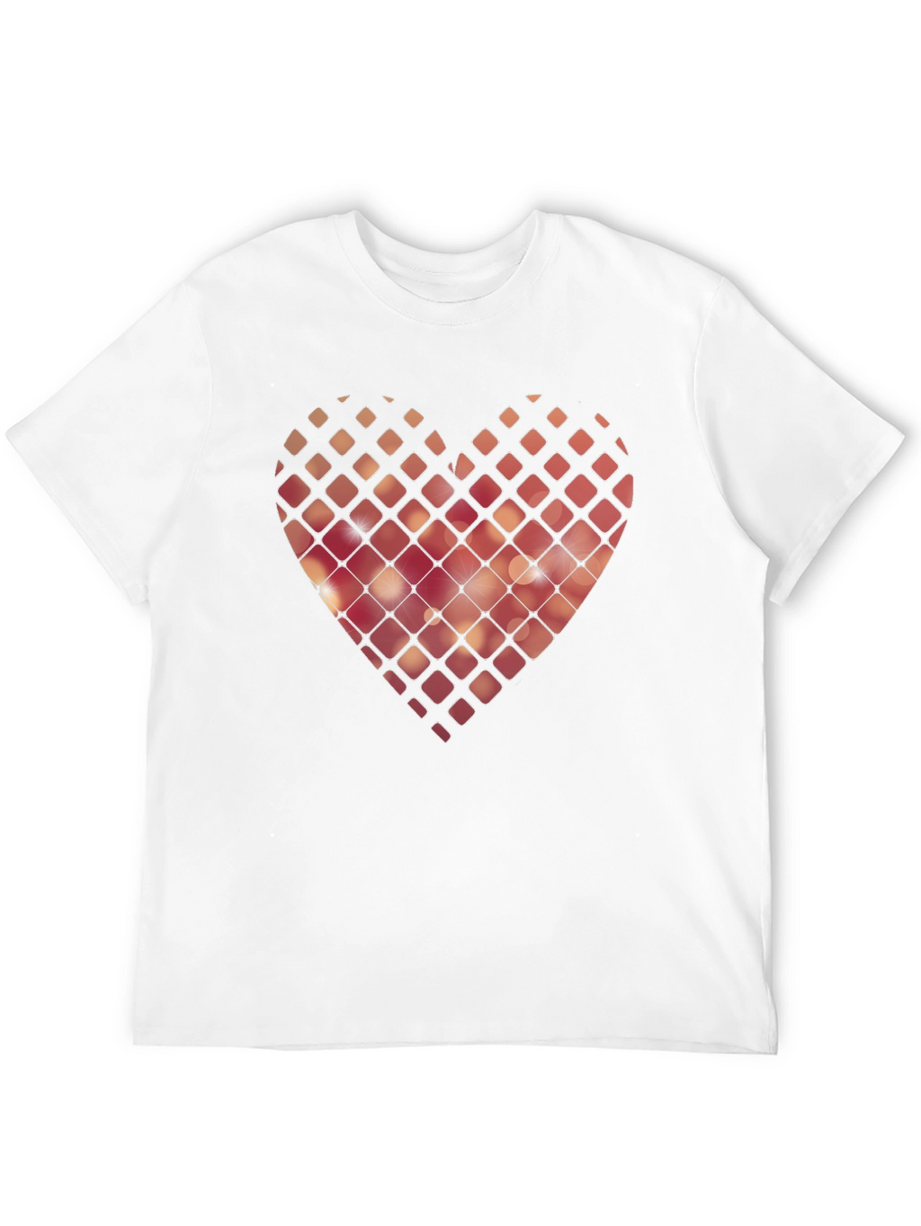 Geometric Heart Graphic Black T-Shirt