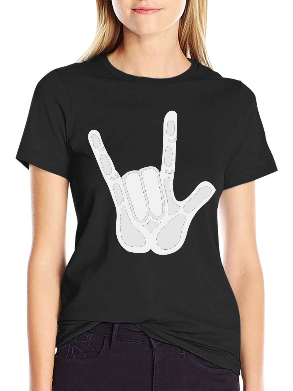 I Love You Hand Sign Black T-Shirt