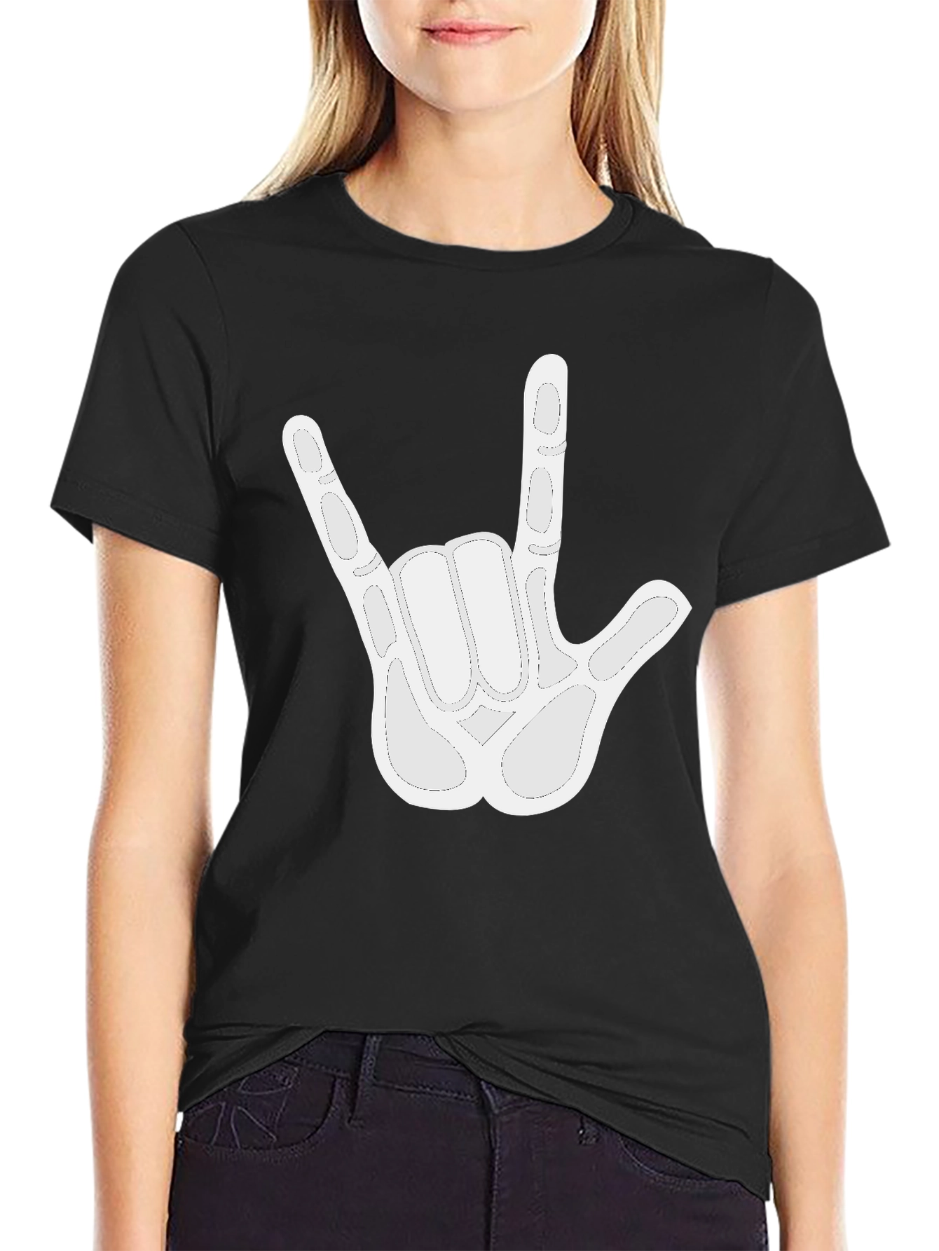 I Love You Hand Sign Black T-Shirt