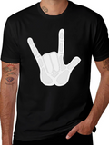 I Love You Hand Sign Black T-Shirt