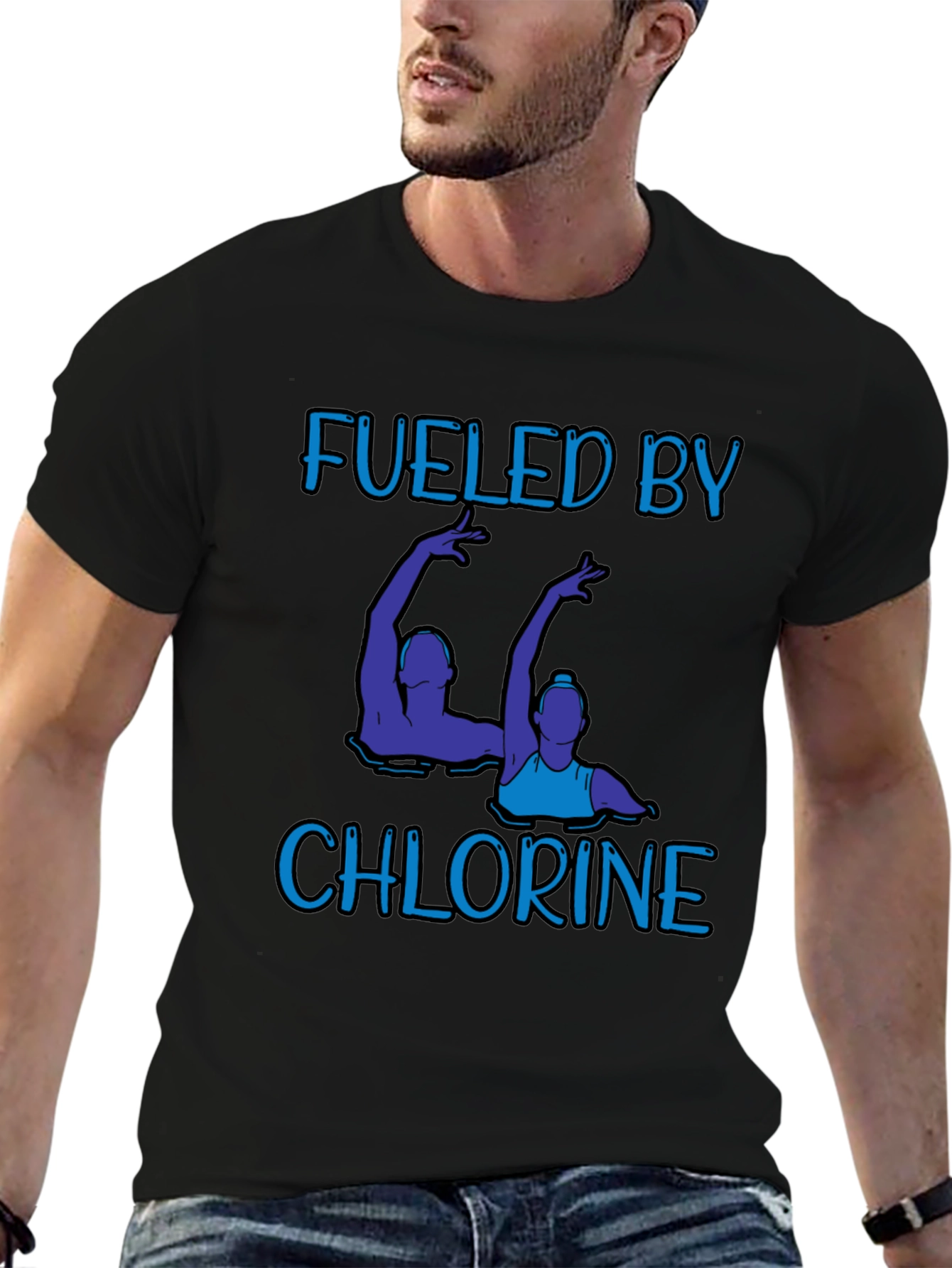 Fueled by Chlorine T-Shirt - Artistic Swimmers Design