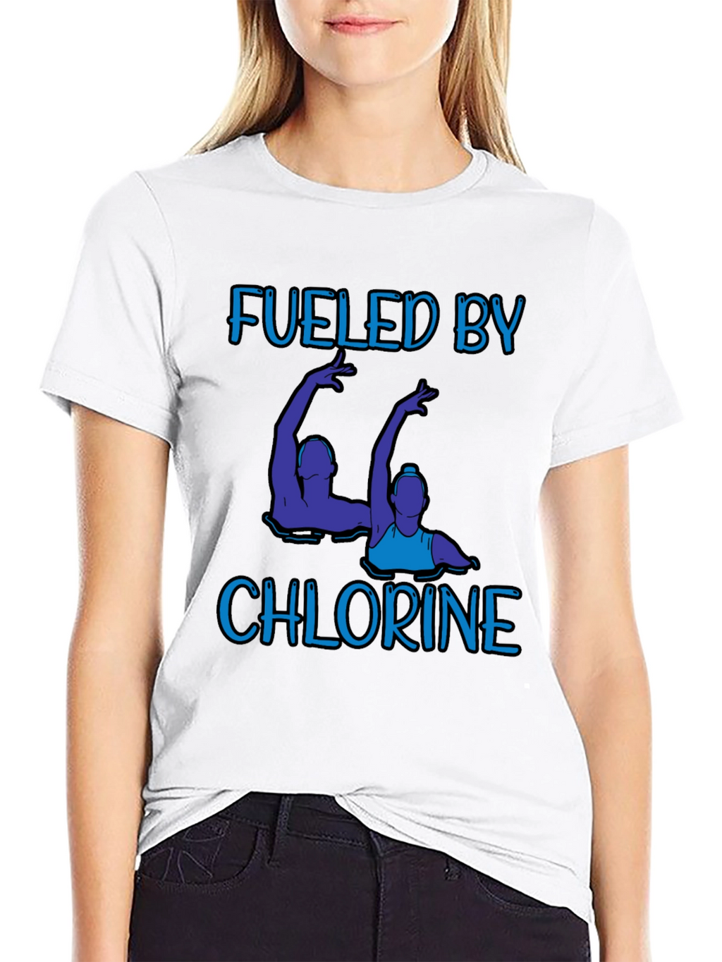 Fueled by Chlorine T-Shirt - Artistic Swimmers Design