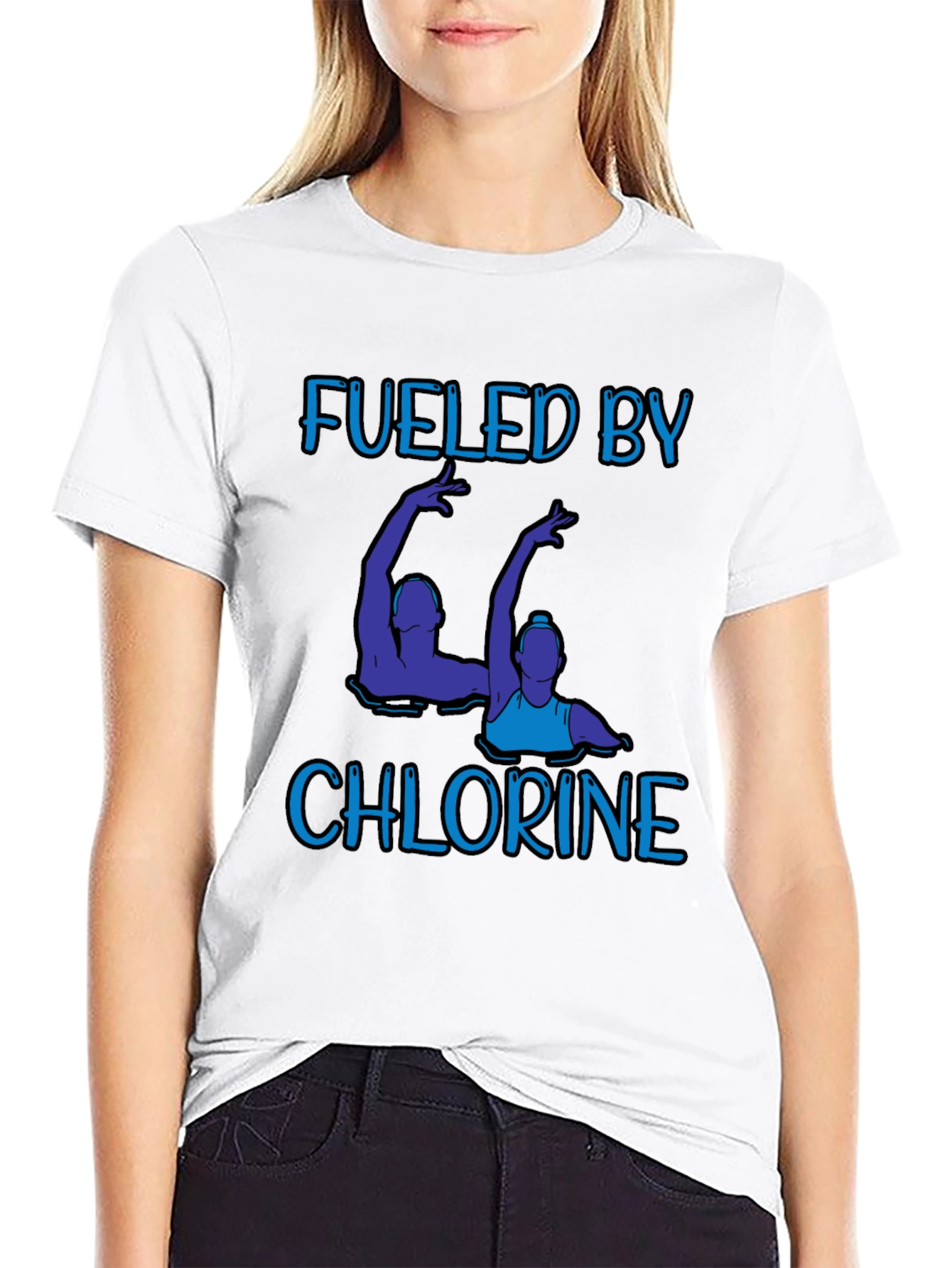 Fueled by Chlorine T-Shirt - Artistic Swimmers Design