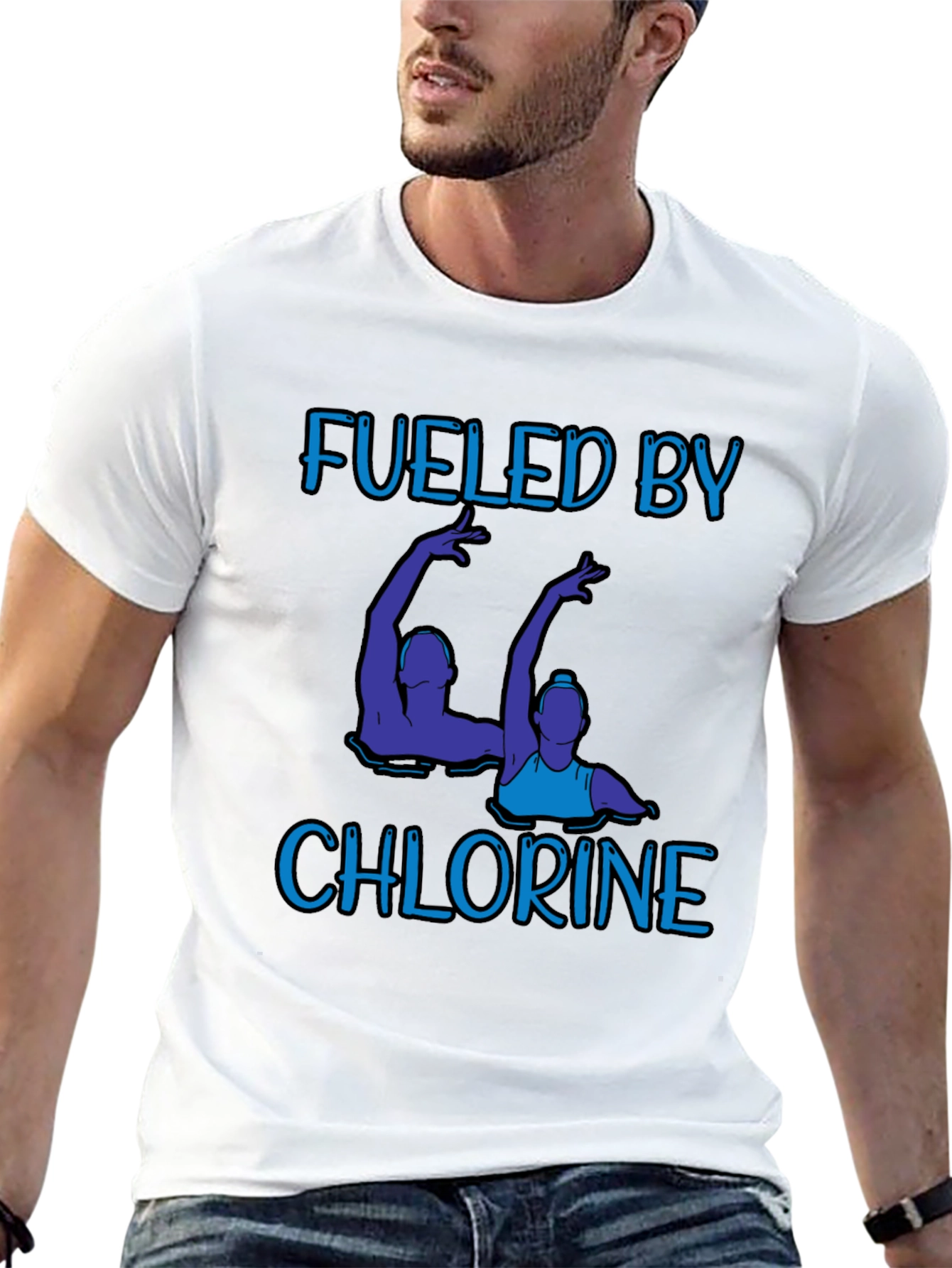 Fueled by Chlorine T-Shirt - Artistic Swimmers Design