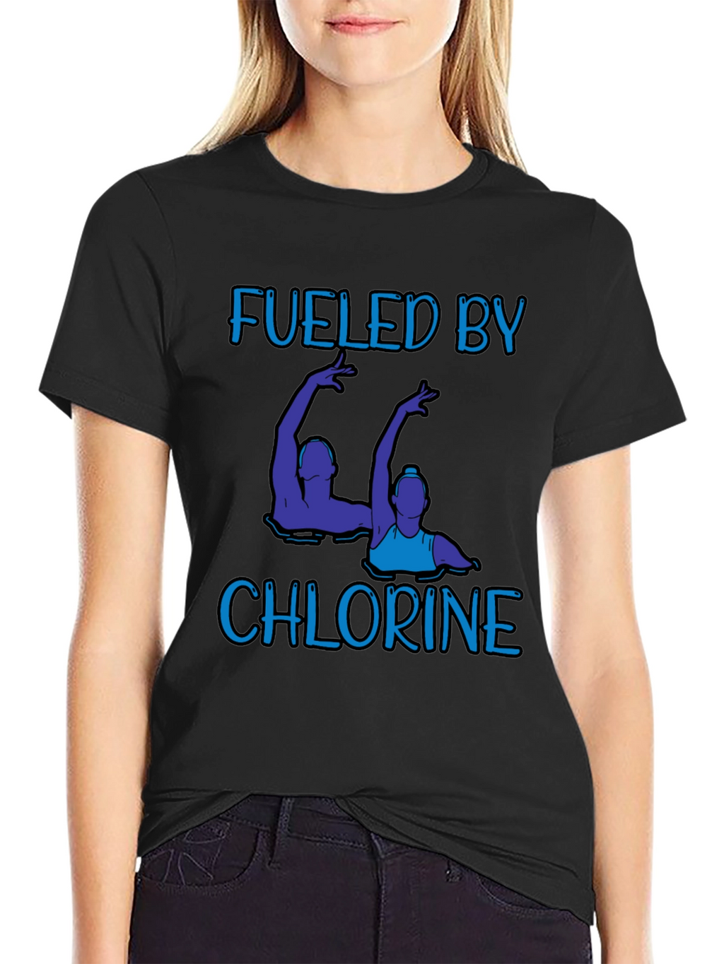 Fueled by Chlorine T-Shirt - Artistic Swimmers Design
